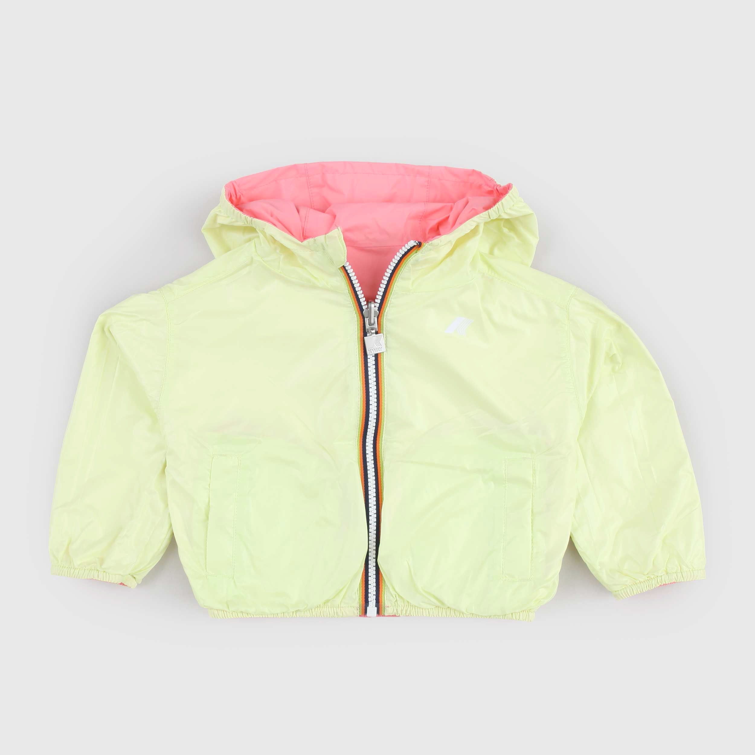 K-WAY Lilly Plus 2 Reversible Yellow and Pink Jacket