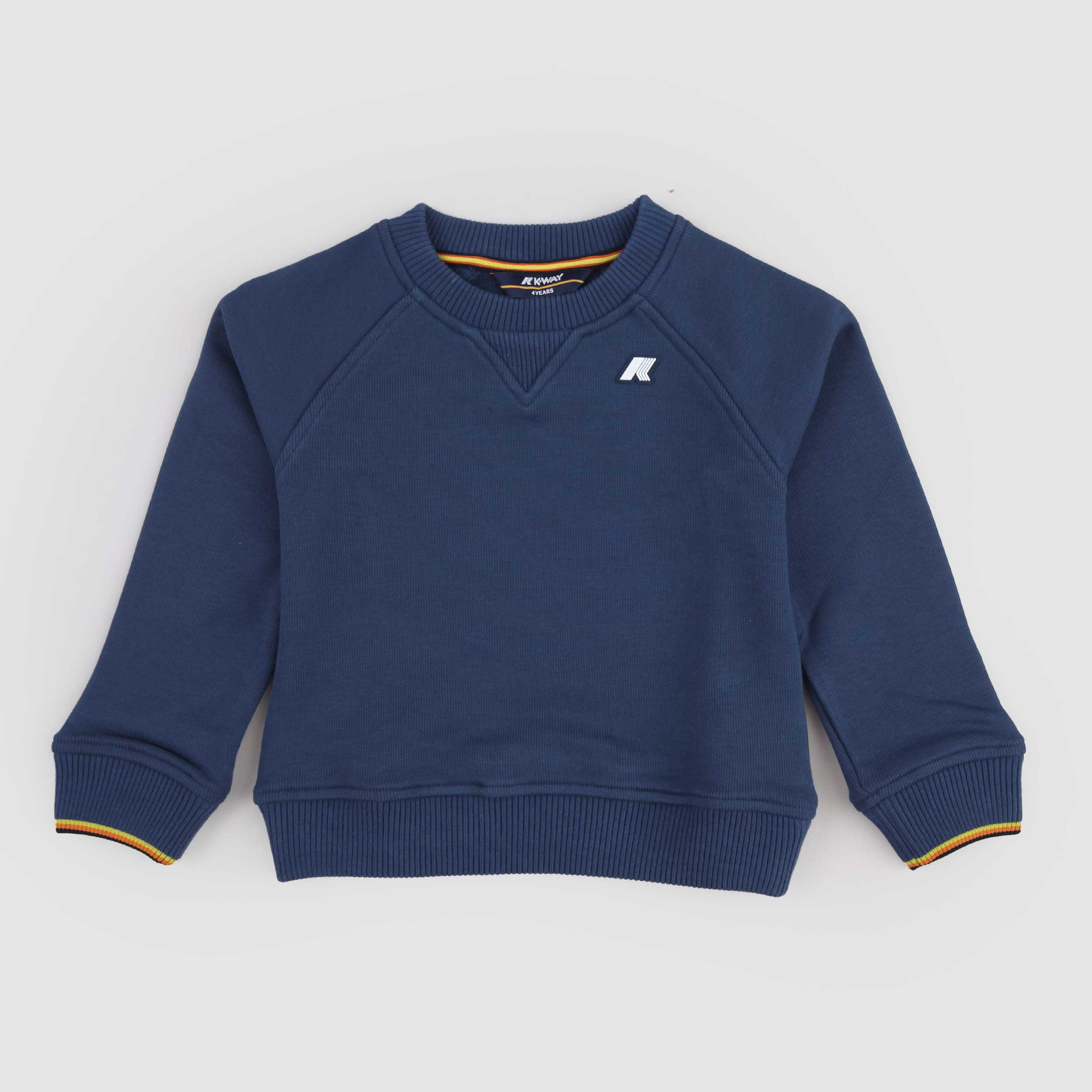 Felpa Blu Baptistelle con Ricami Iconici Firmata K-WAY