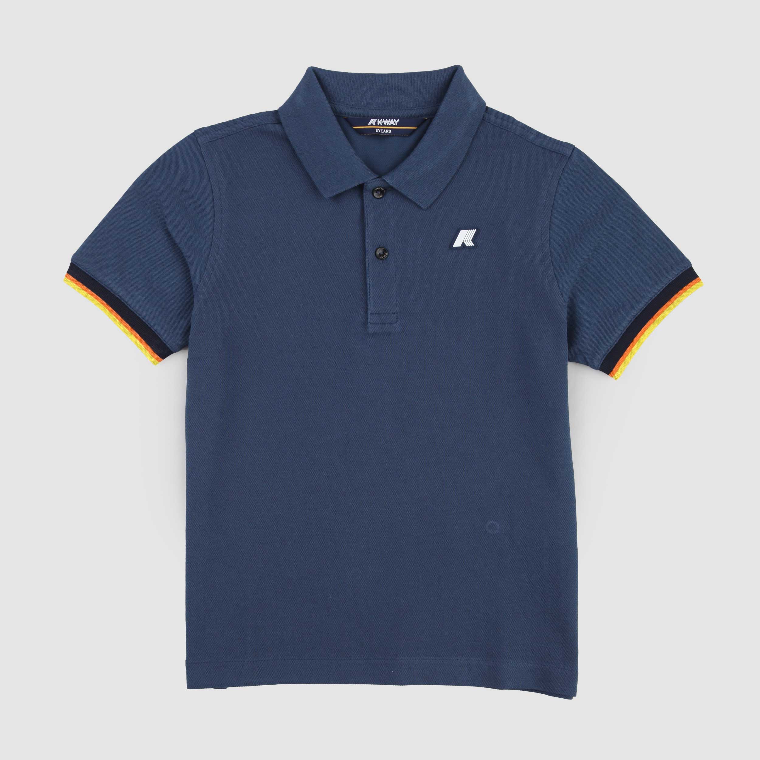 Polo Blu con Logo in Rilievo Gommato Firmata K-WAY