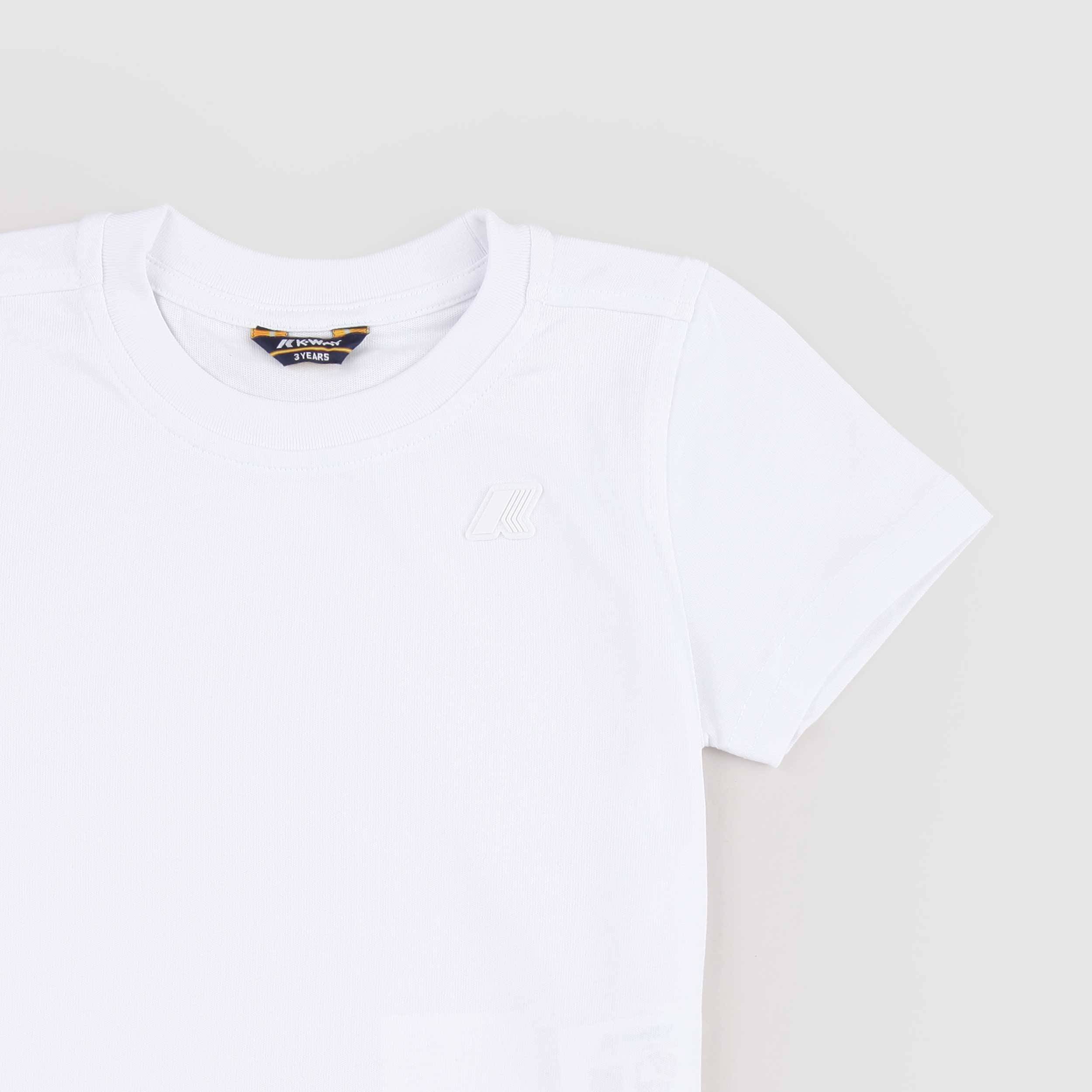 Odom White T-shirt with Rubberized K-WAY Signature Tag