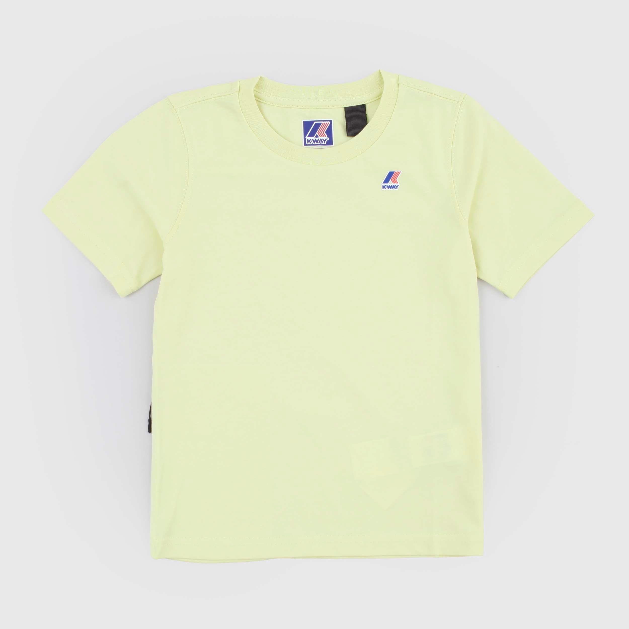 T-shirt Gialla Fluo con Logo Gommato Firmata K-WAY