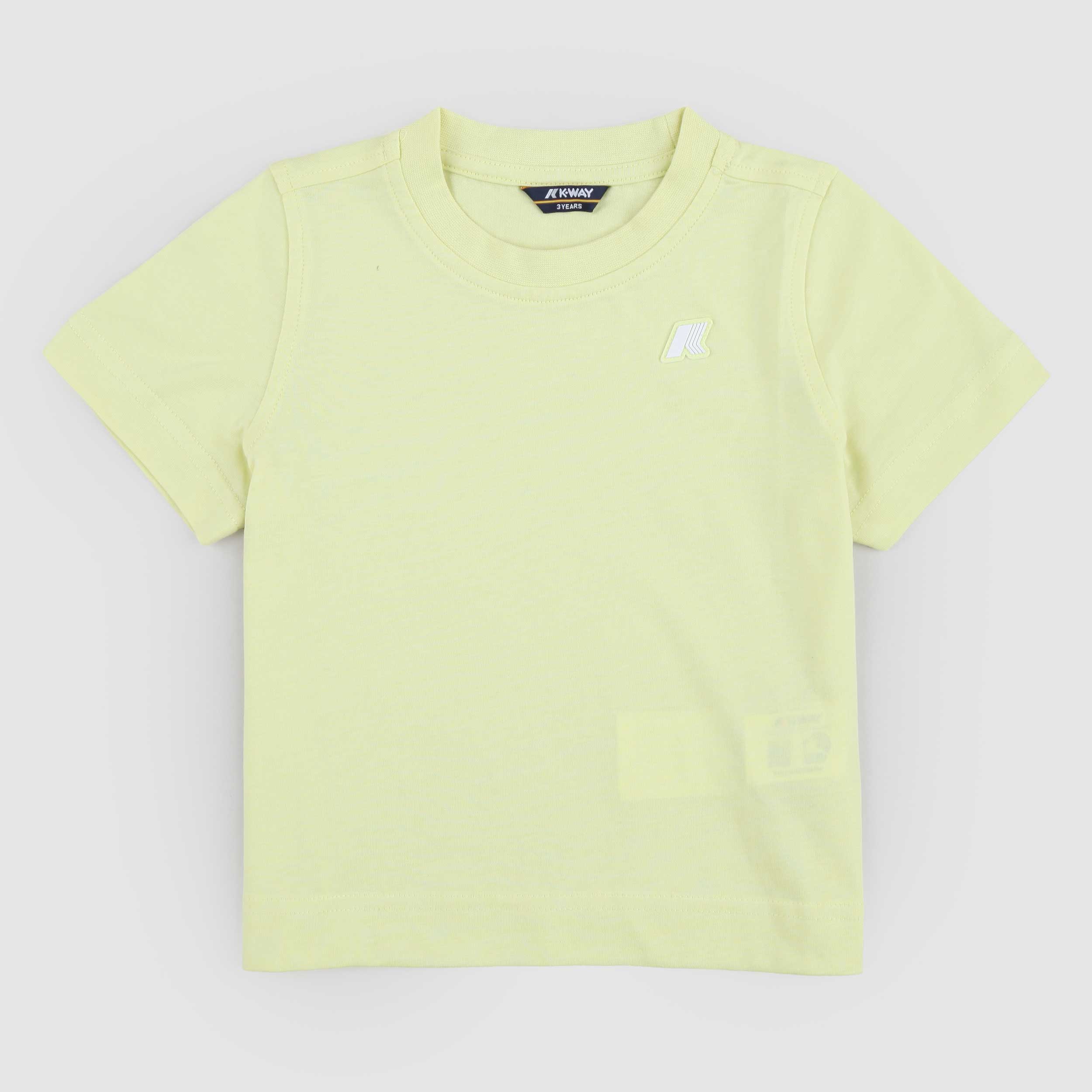 T-shirt Gialla con Stemma Gommato Firmata K-WAY