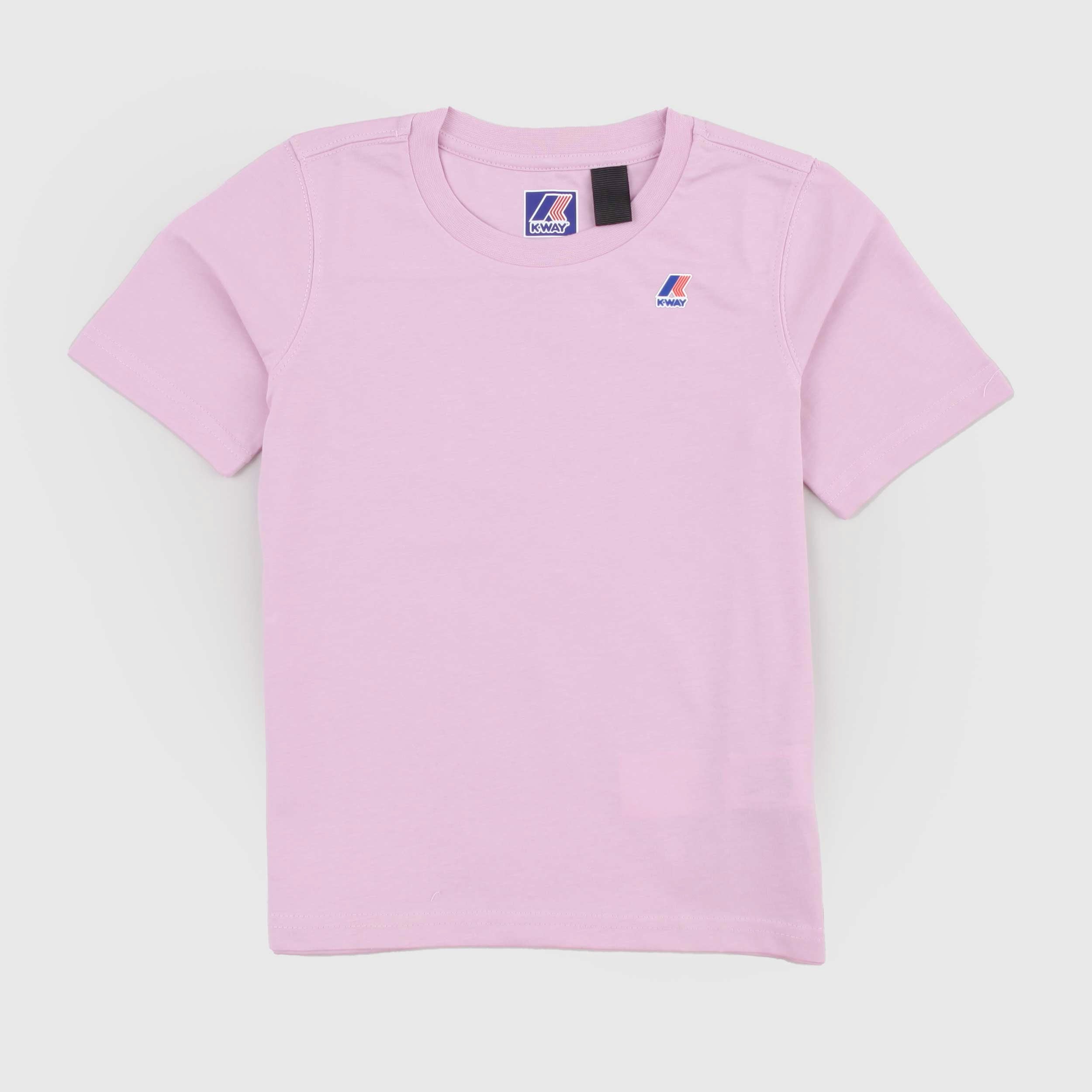 T-shirt Rosa con Targhetta Iconica Firmata K-WAY