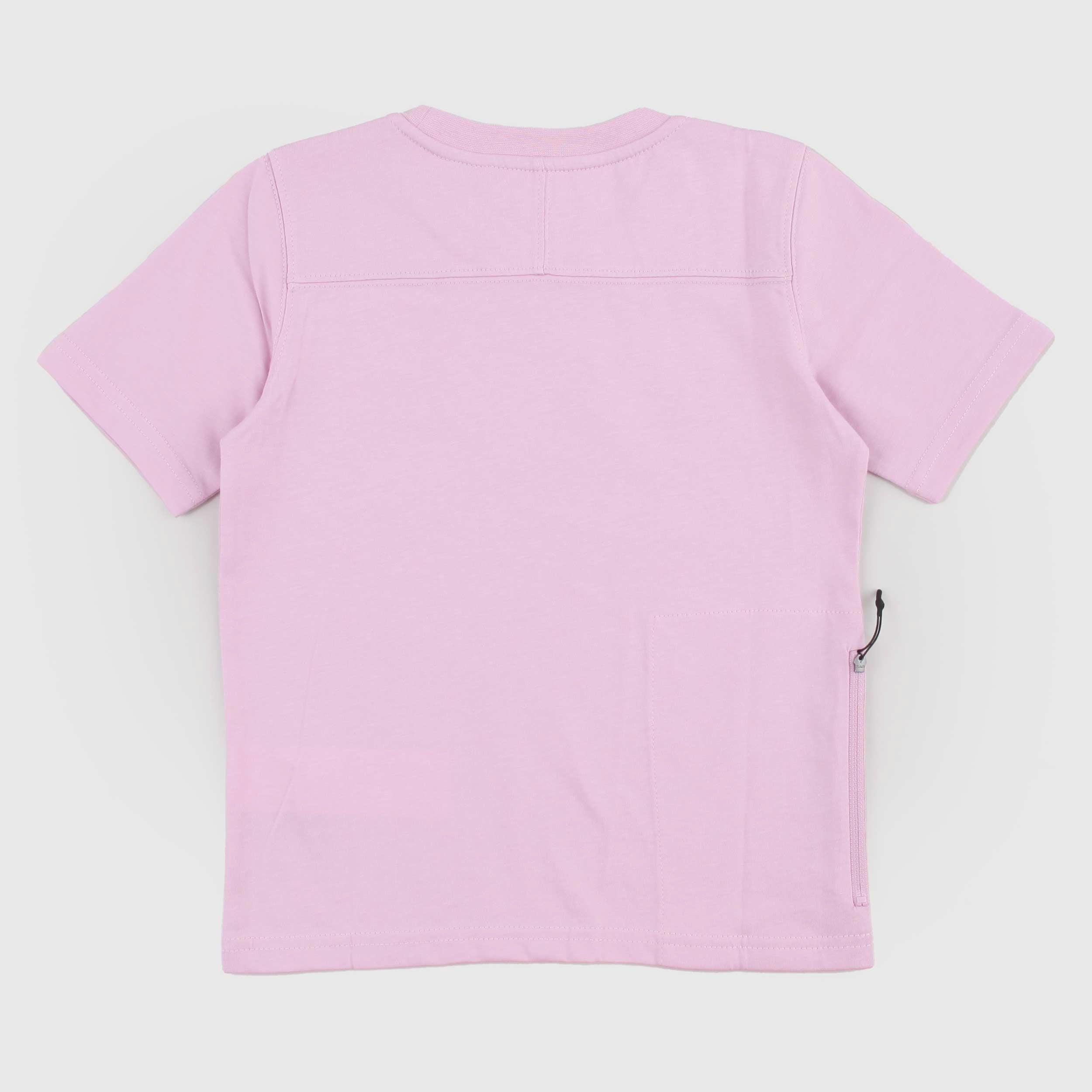 T-shirt Rosa con Targhetta Iconica Firmata K-WAY