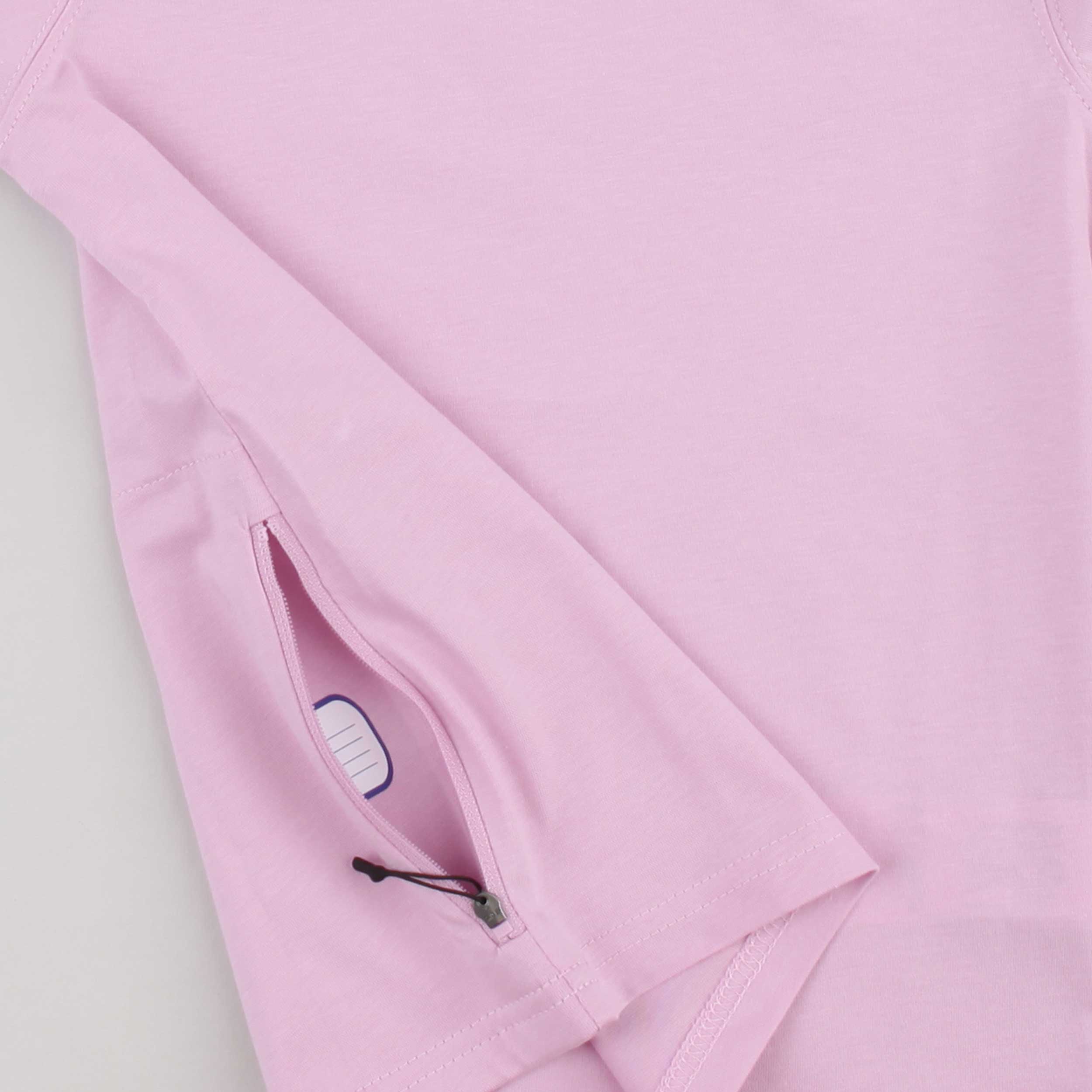 T-shirt Rosa con Targhetta Iconica Firmata K-WAY