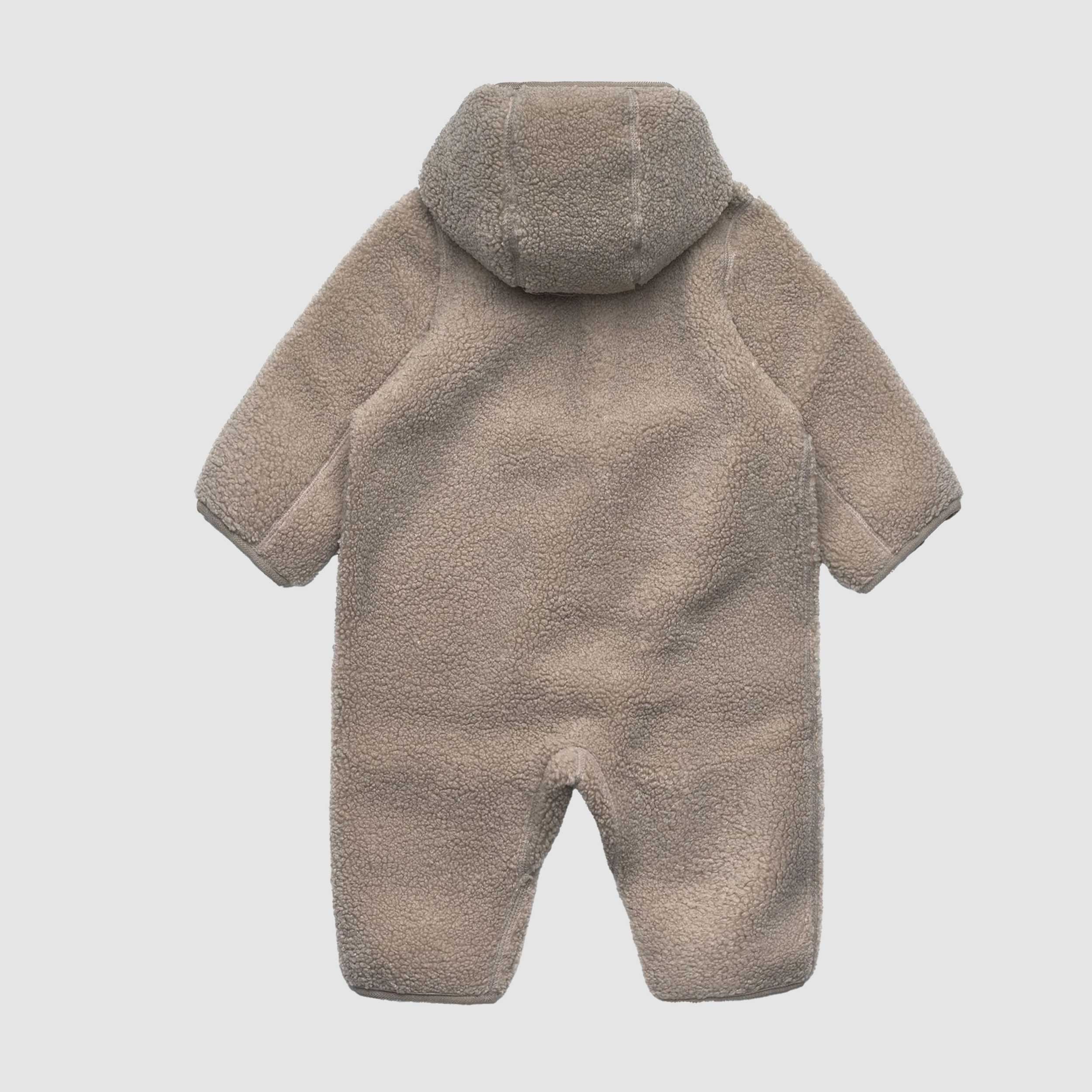 Tuta Beige E. Jannette Polar in Tessuto Sherpa per Neonato by K-WAY