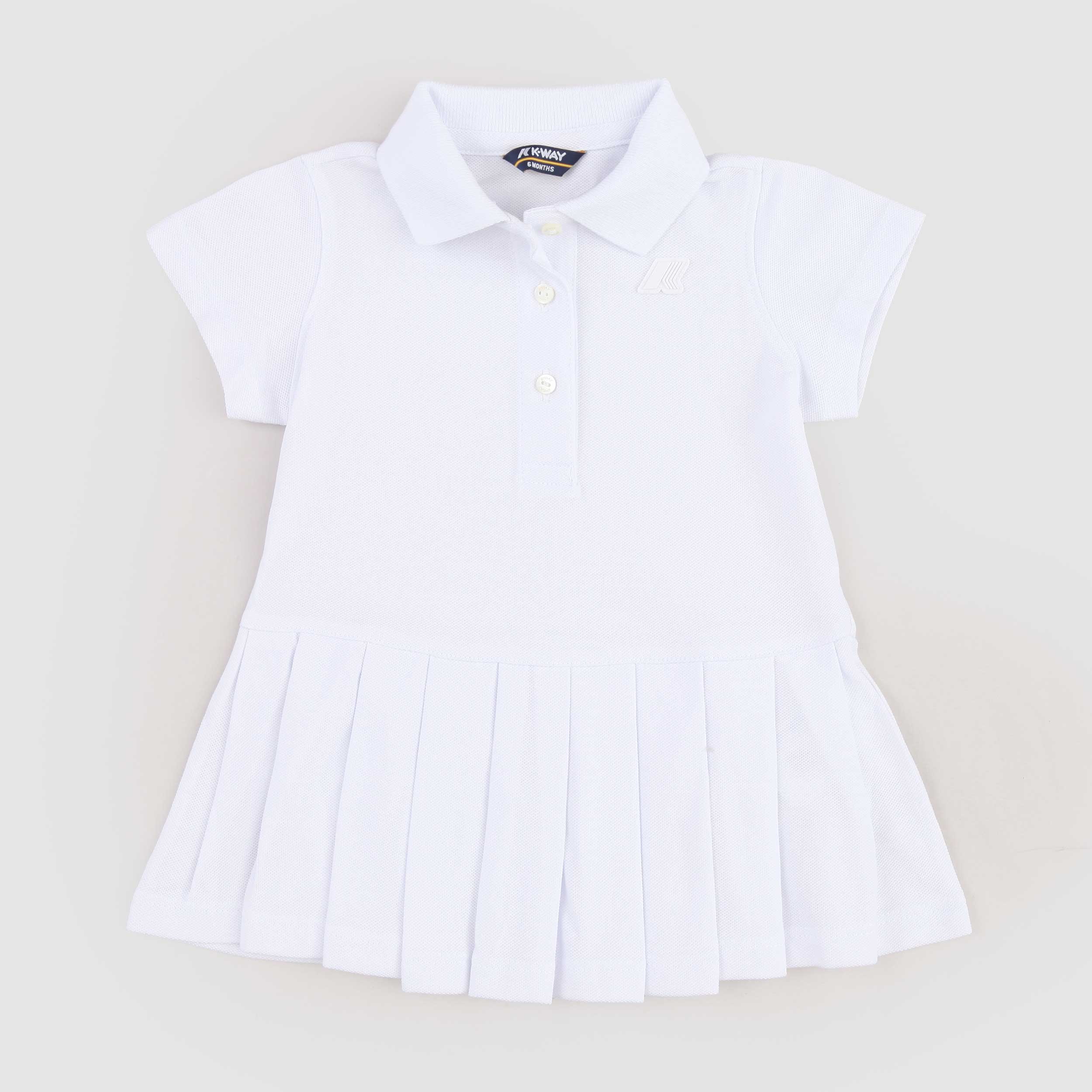 Abito Bianco E Dollie Modello a Polo Firmato K-WAY