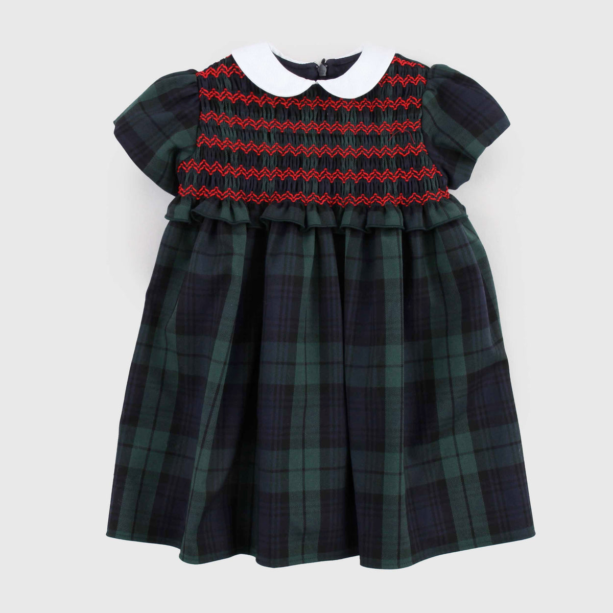 Tartan Home with Red Embroidery for Newborn LA STUPENDERIA