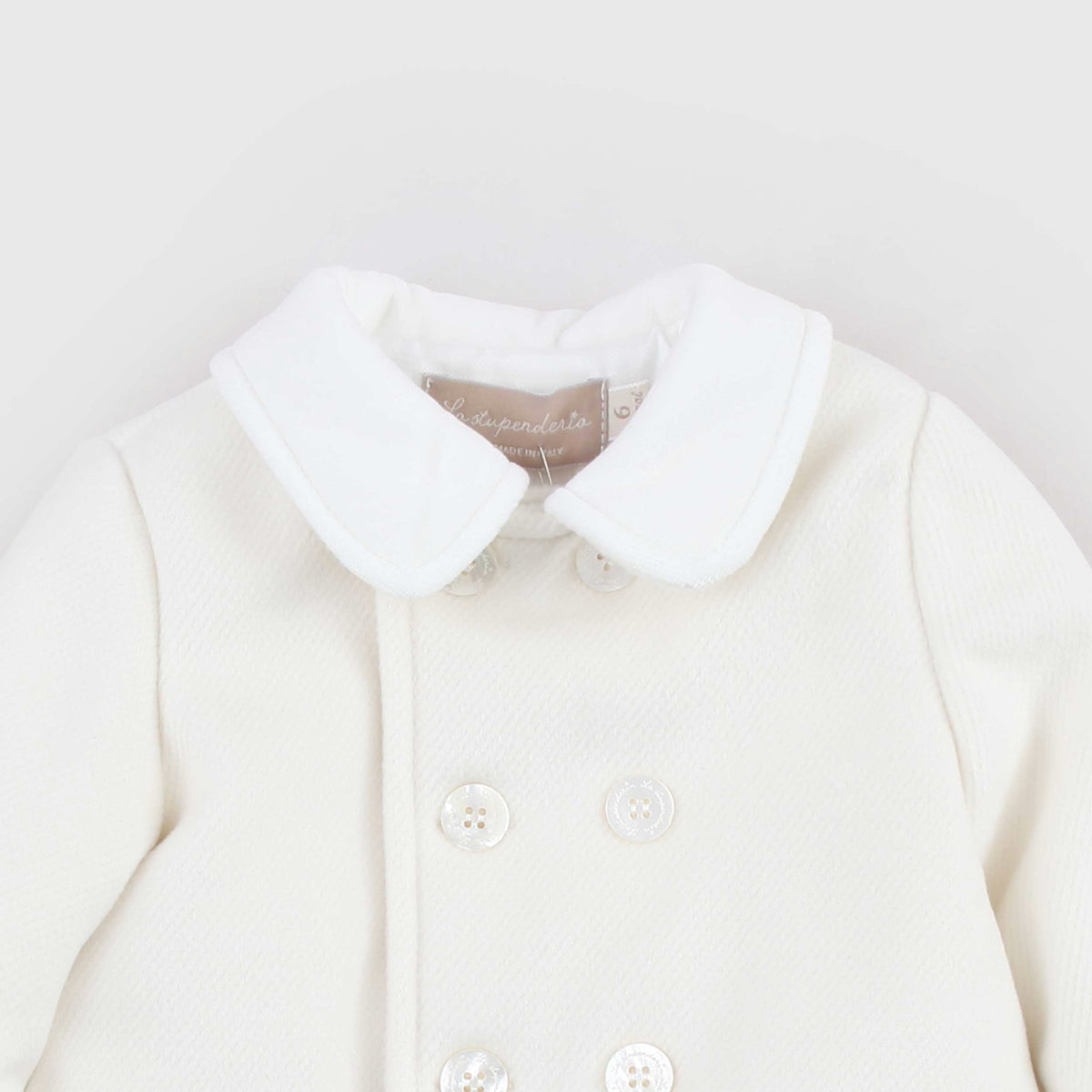 Revers Collar Cream Coat for Newborn LA STUPENDERIA