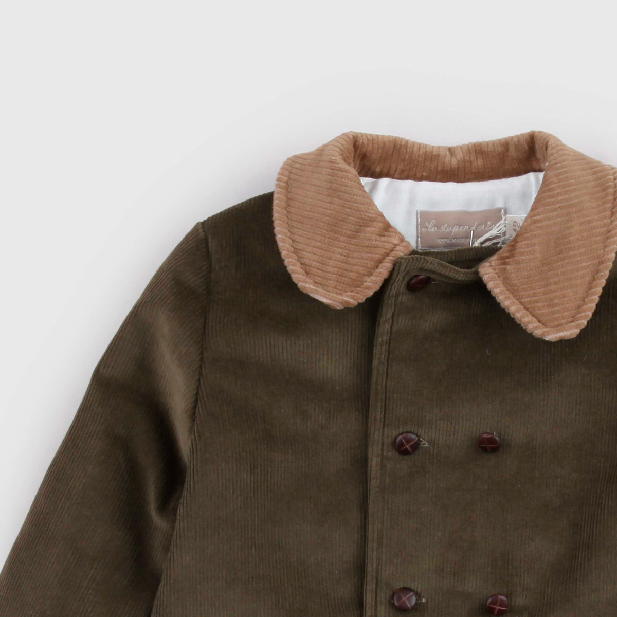 Cappottino Verde con Colletto a Revers per Neonata LA STUPENDERIA
