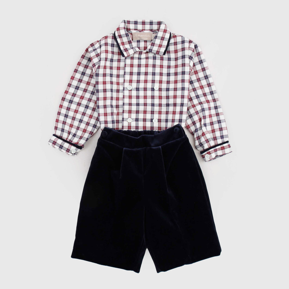 Completo Camicia Tartan e Pantalone per Bambino LA STUPENDERIA