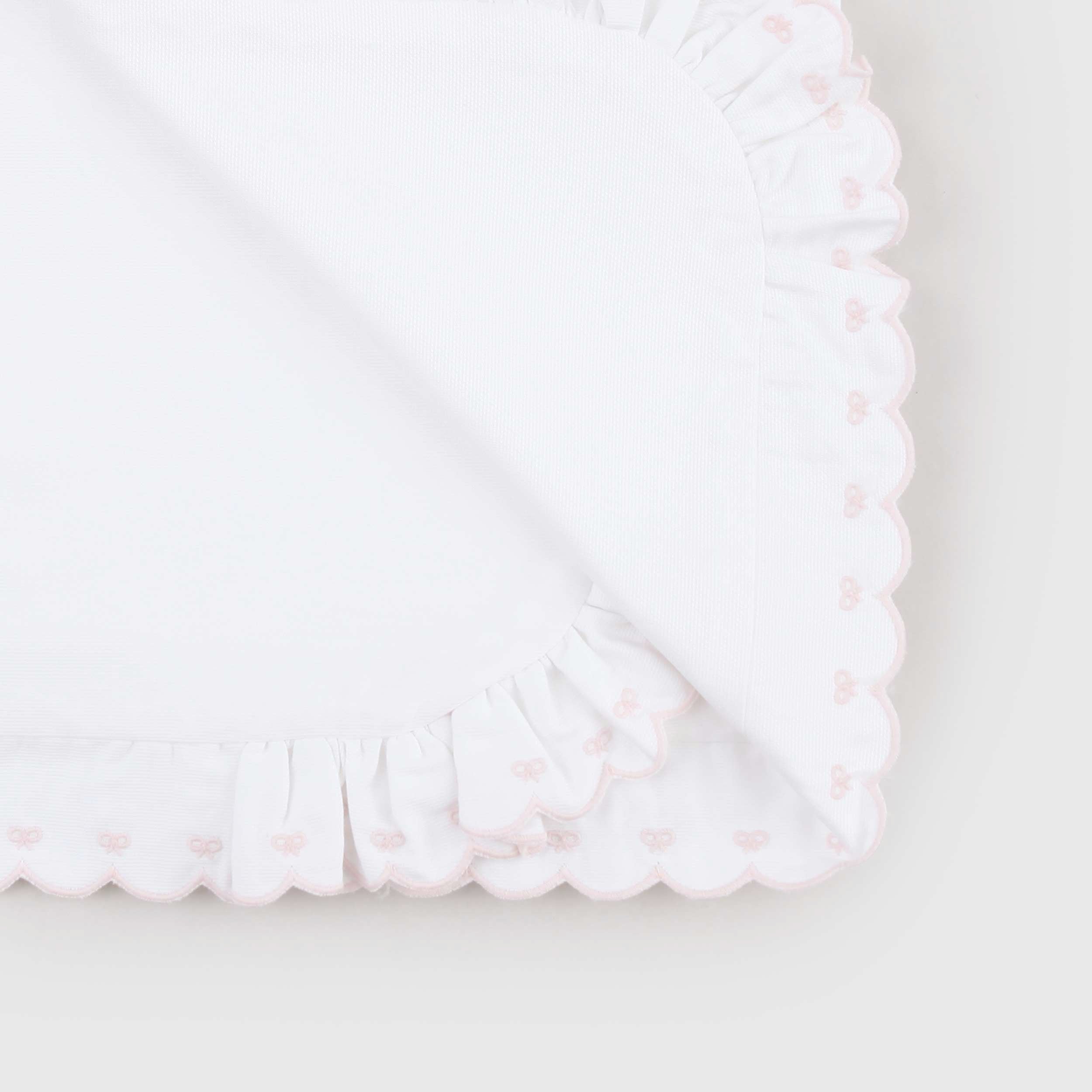 Copertina Rettangolare Ricamo Rosa Firmata LA STUPENDERIA