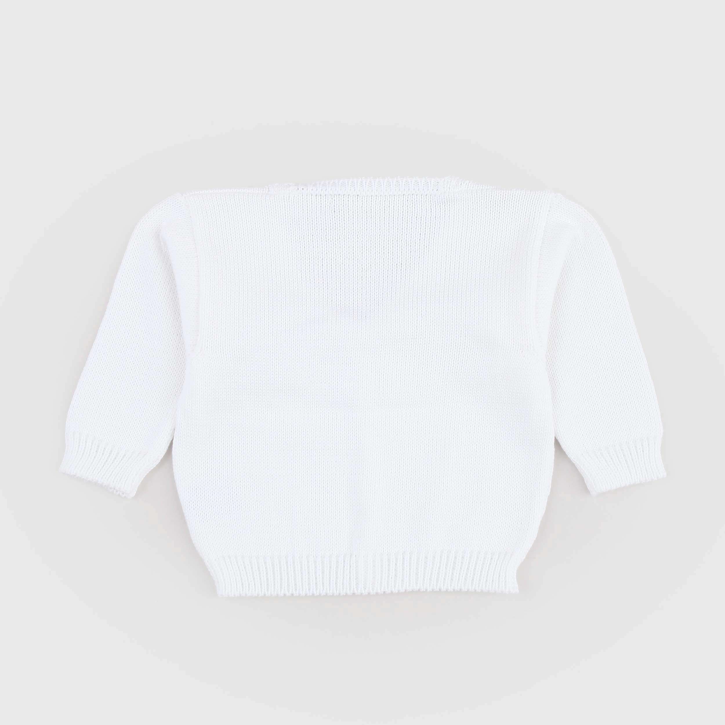 White Cardigan with Neckline Signed LA STUPENDERIA