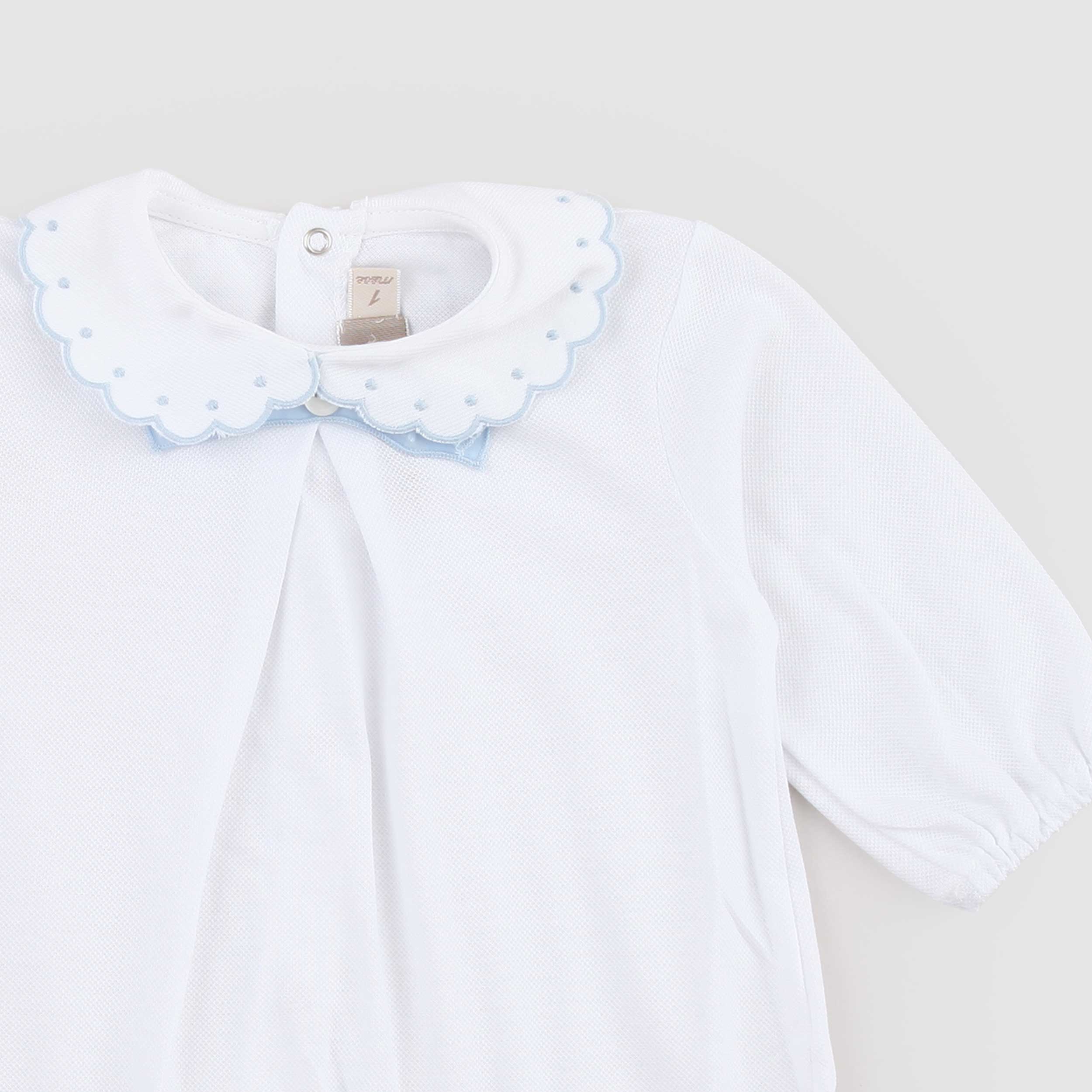 Tutina Bianca Smerlata Celeste Firmata LA STUPENDERIA