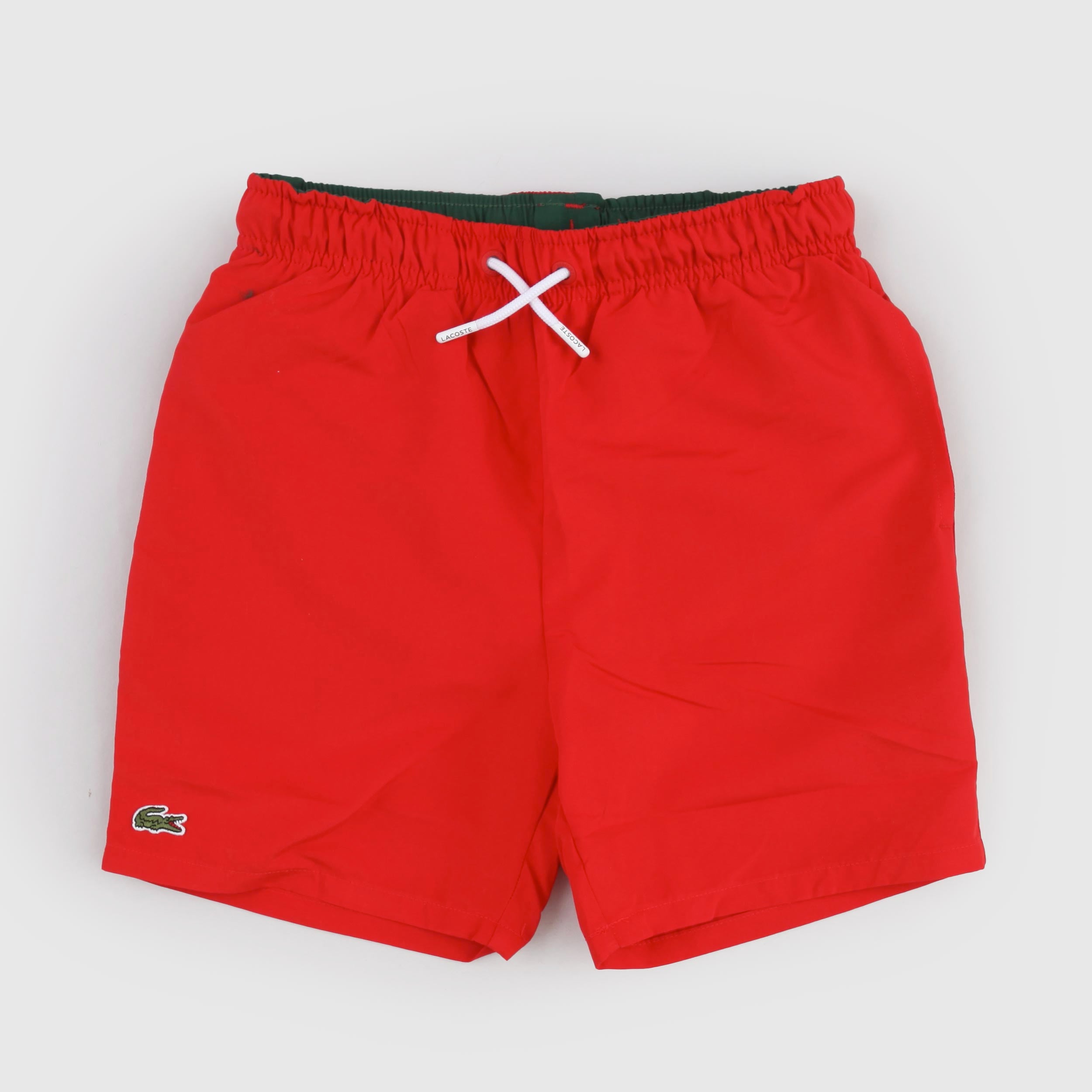 Costume Rosso con Targhetta Iconica Verde Firmato LACOSTE