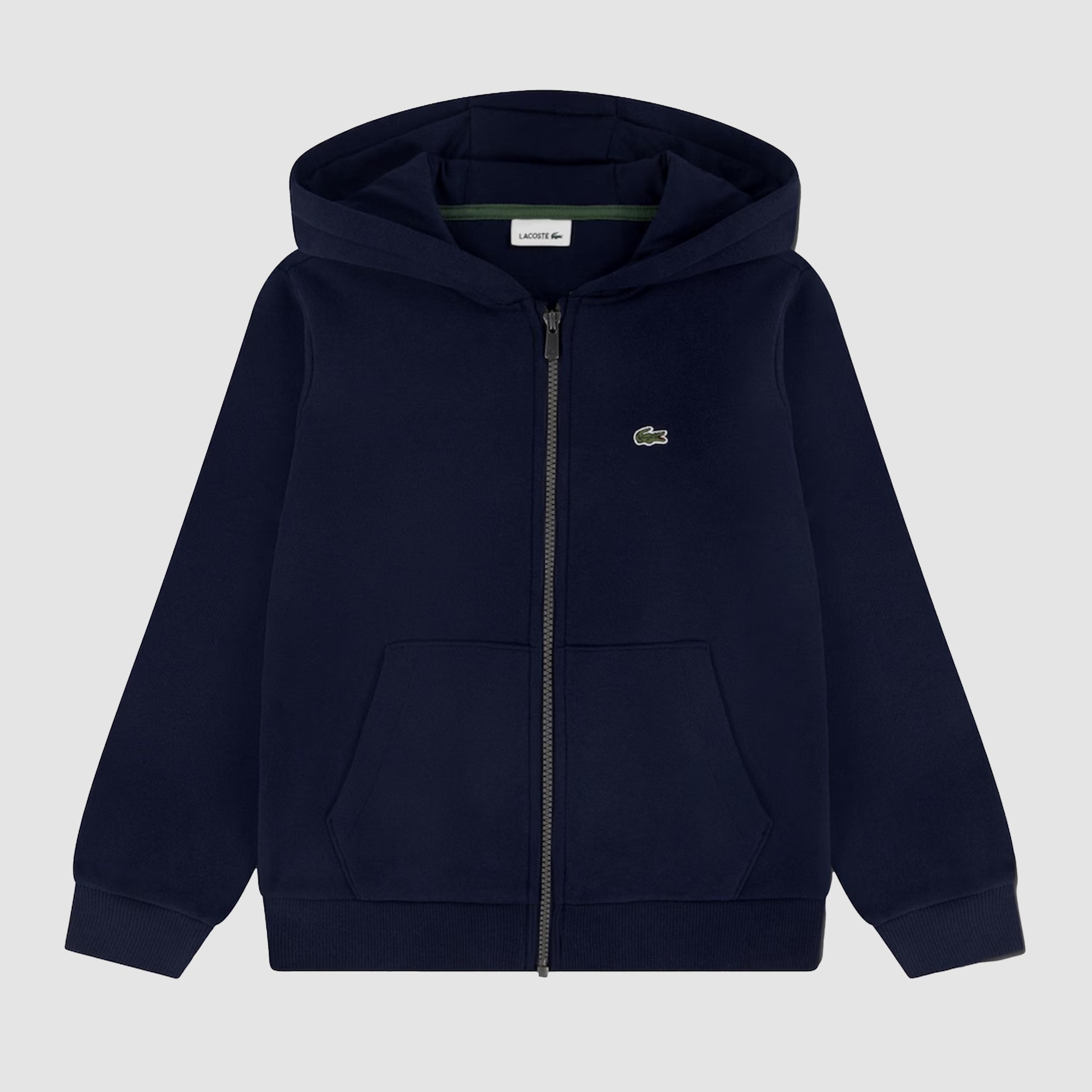 Blue Hooded Sweatshirt for Kids Signed LACOSTE