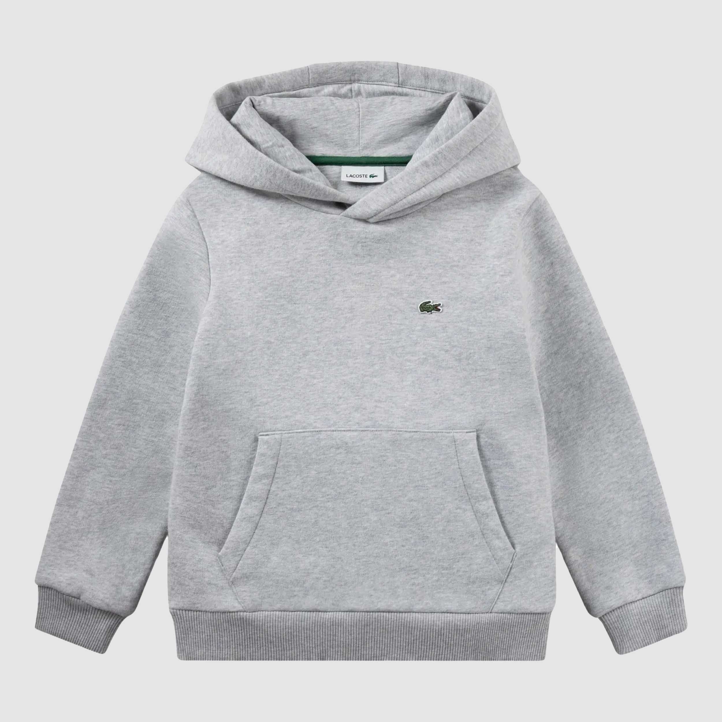 Light Grey Sweatshirt with Hood for Boys Signed LACOSTE