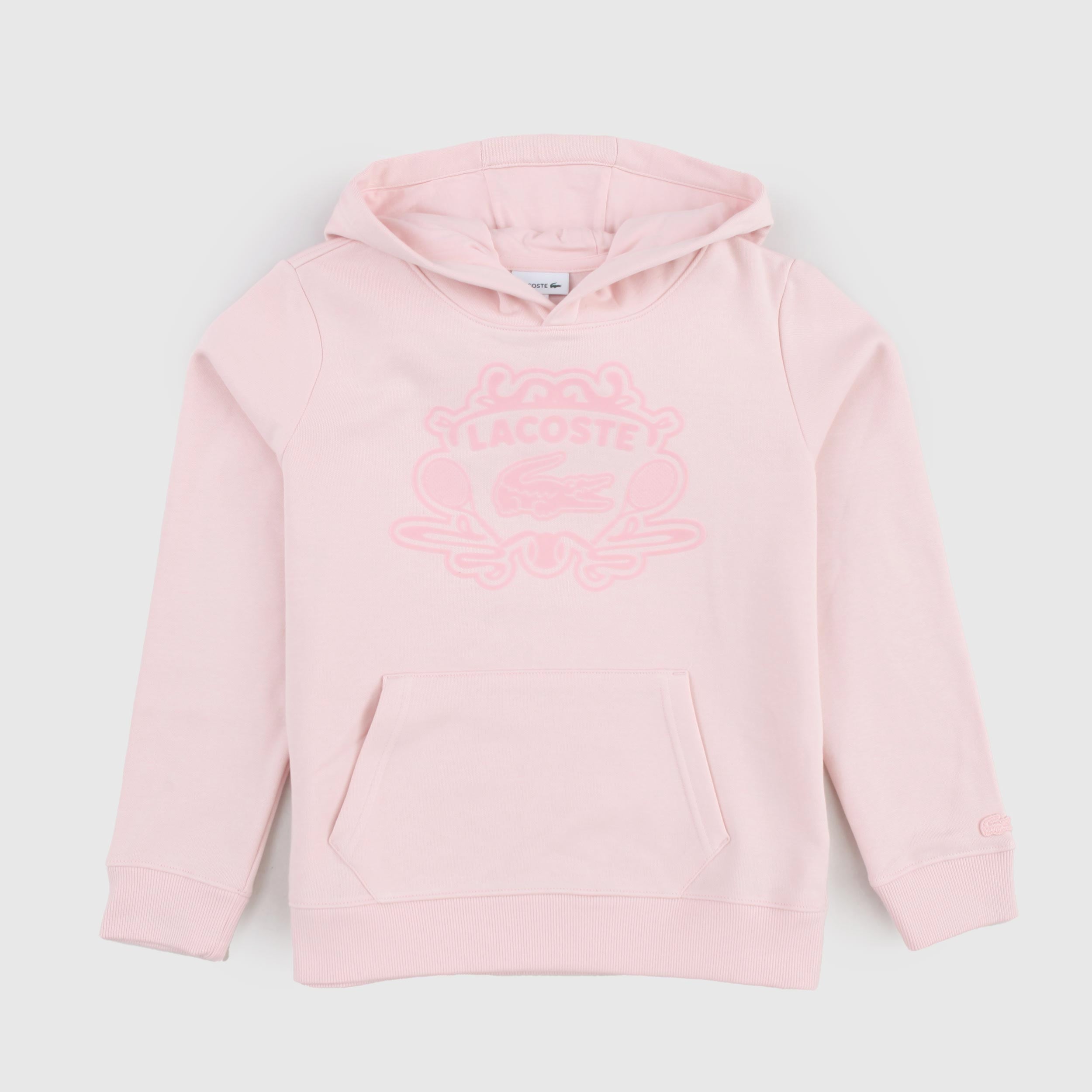 Pink Hooded Sweatshirt for Girl Signed LACOSTE