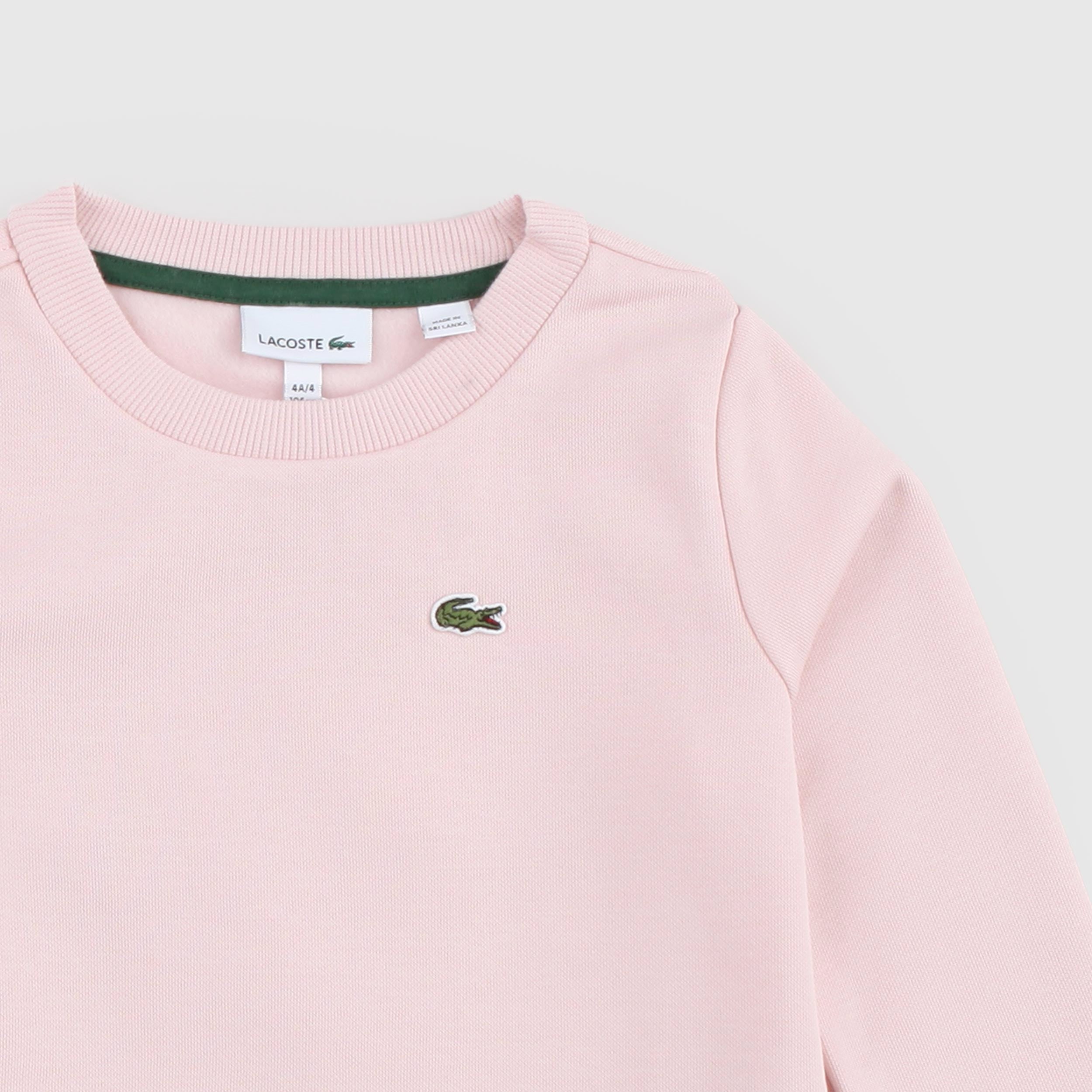 Felpa Rosa con Targhetta Iconica per Bambina by LACOSTE