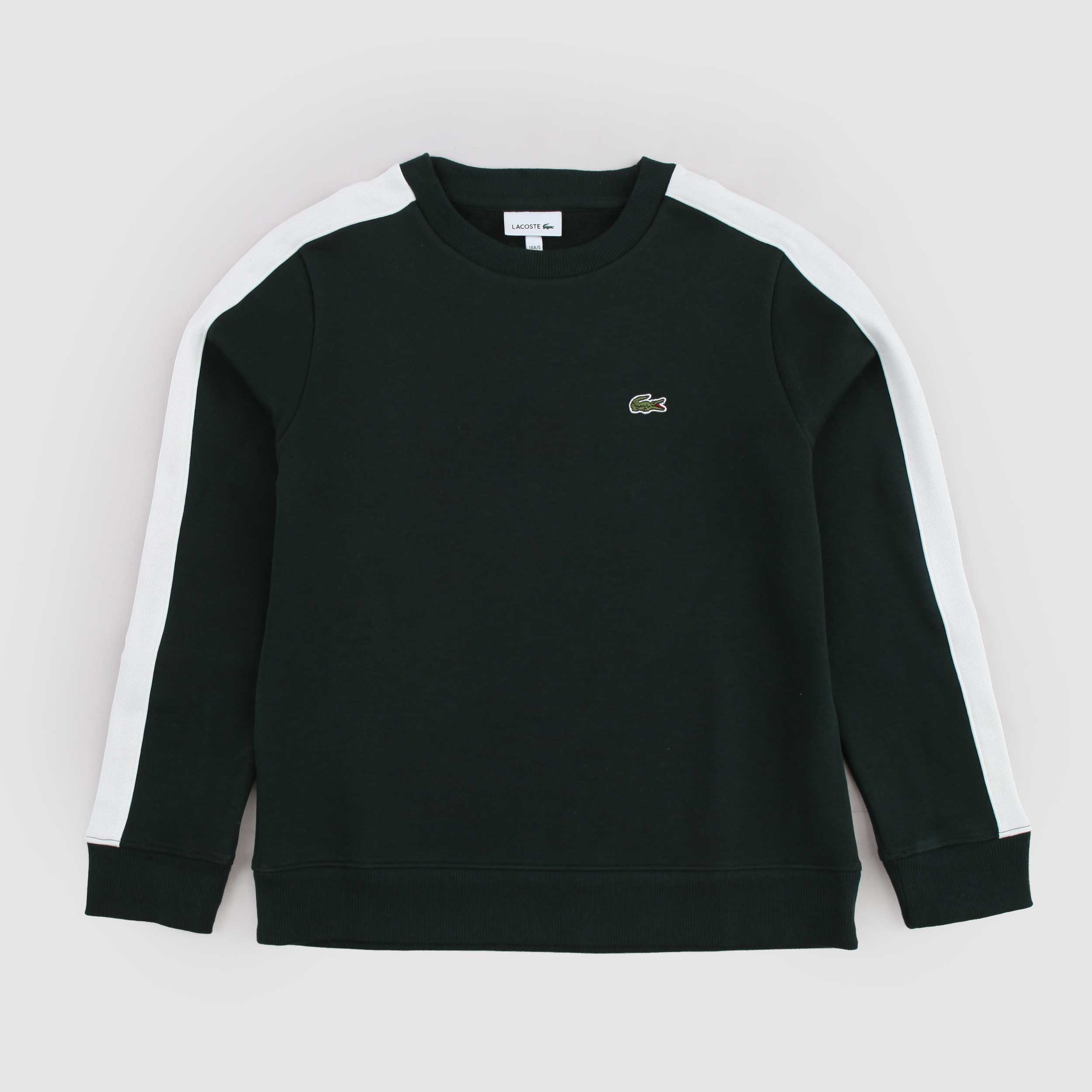 Green Sweatshirt with Side Band for Boy Signed LACOSTE