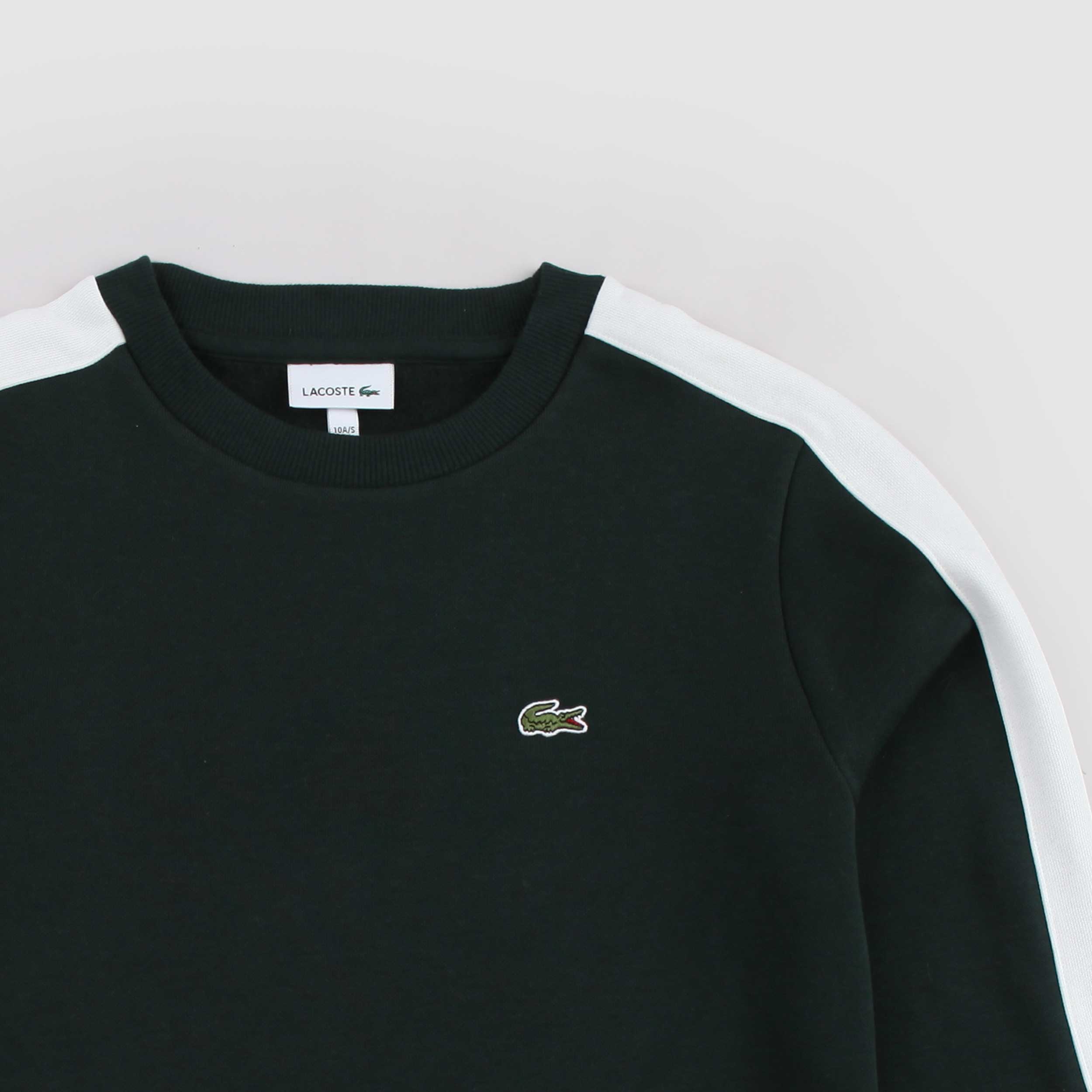 Green Sweatshirt with Side Band for Boy Signed LACOSTE