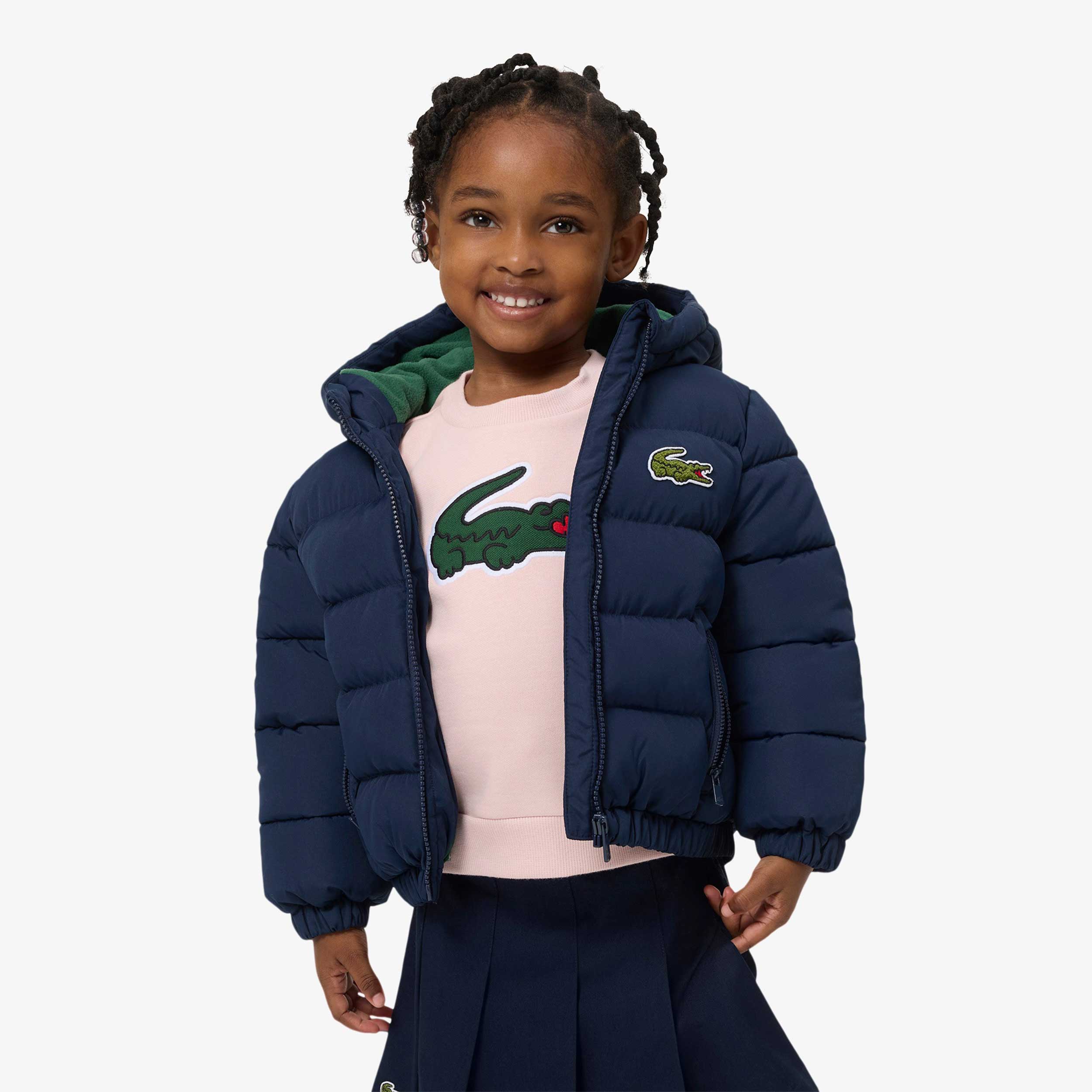 Giubbino Blu con Cappuccio per Bambino Firmato LACOSTE