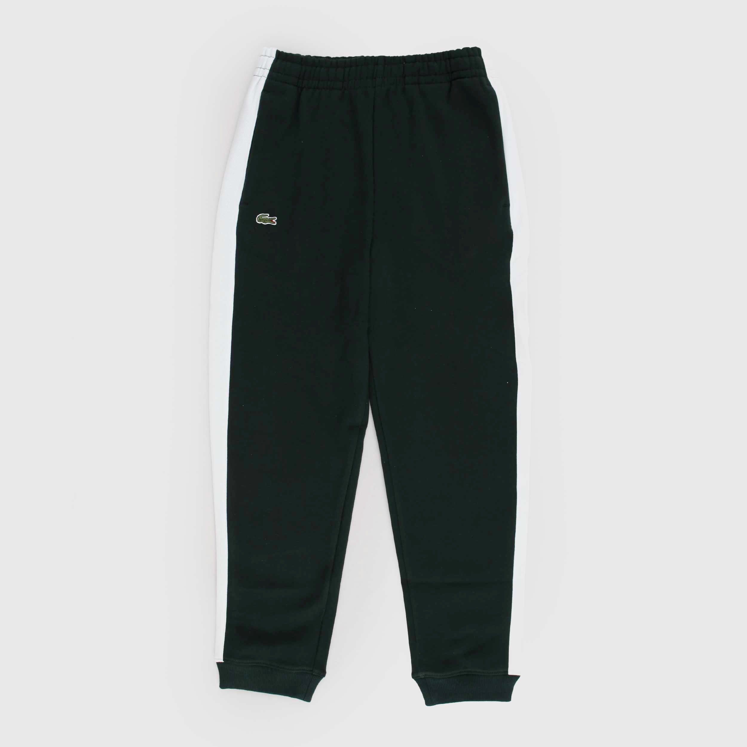 Pantalone Tuta Verde con Banda Laterale per Ragazzi by LACOSTE