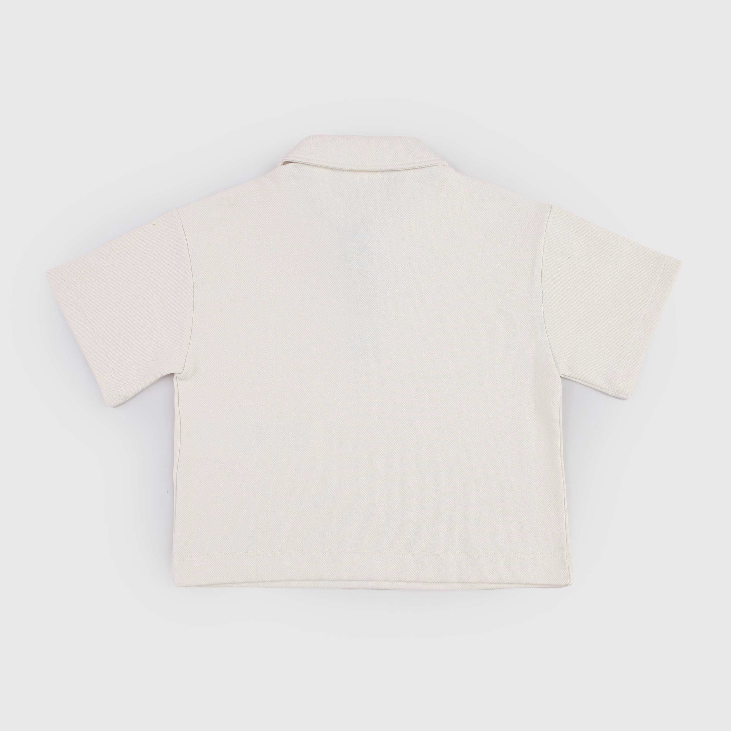POLO Beige in Tessuto Oxford Firmata LACOSTE