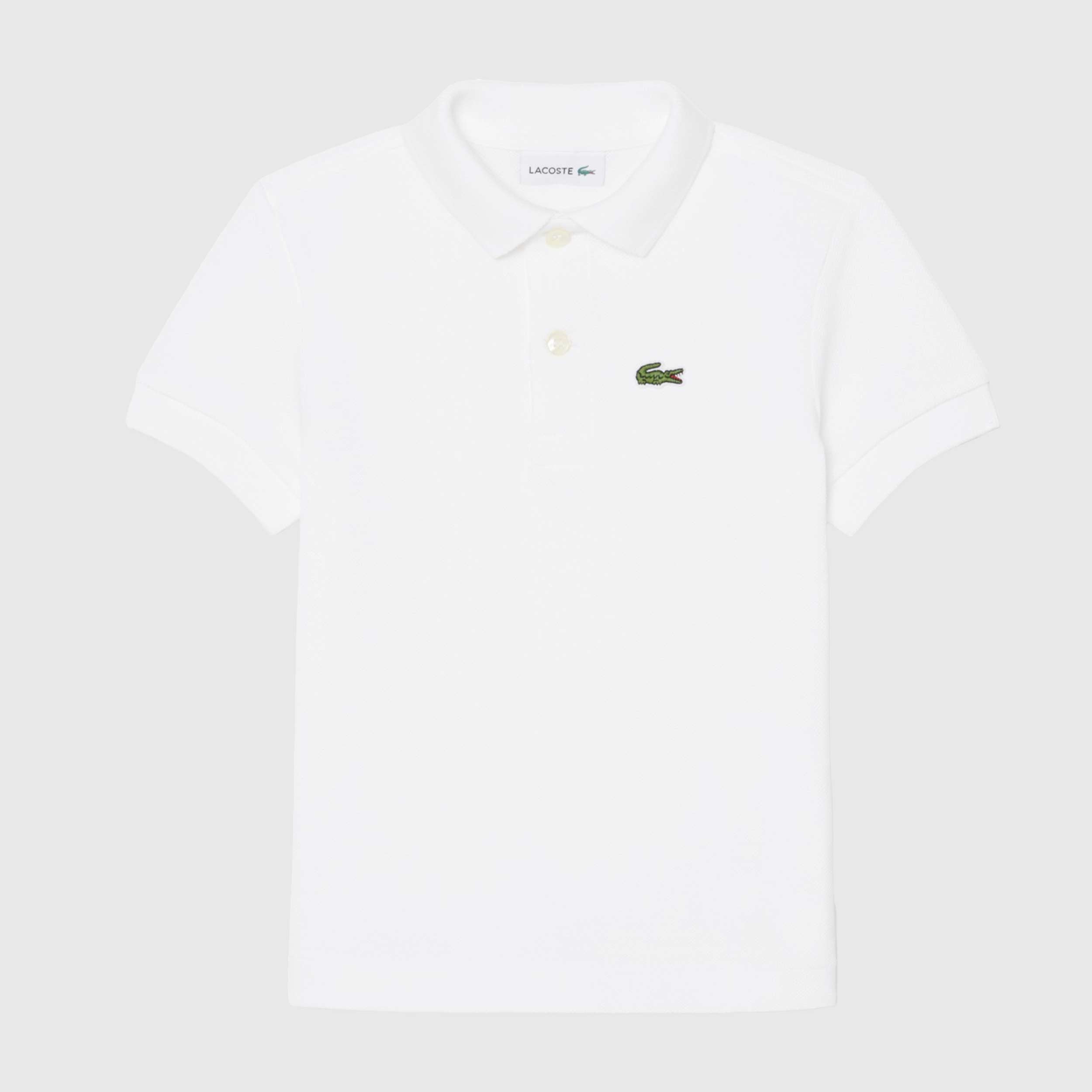 Polo Bianca in Piquet Firmata LACOSTE