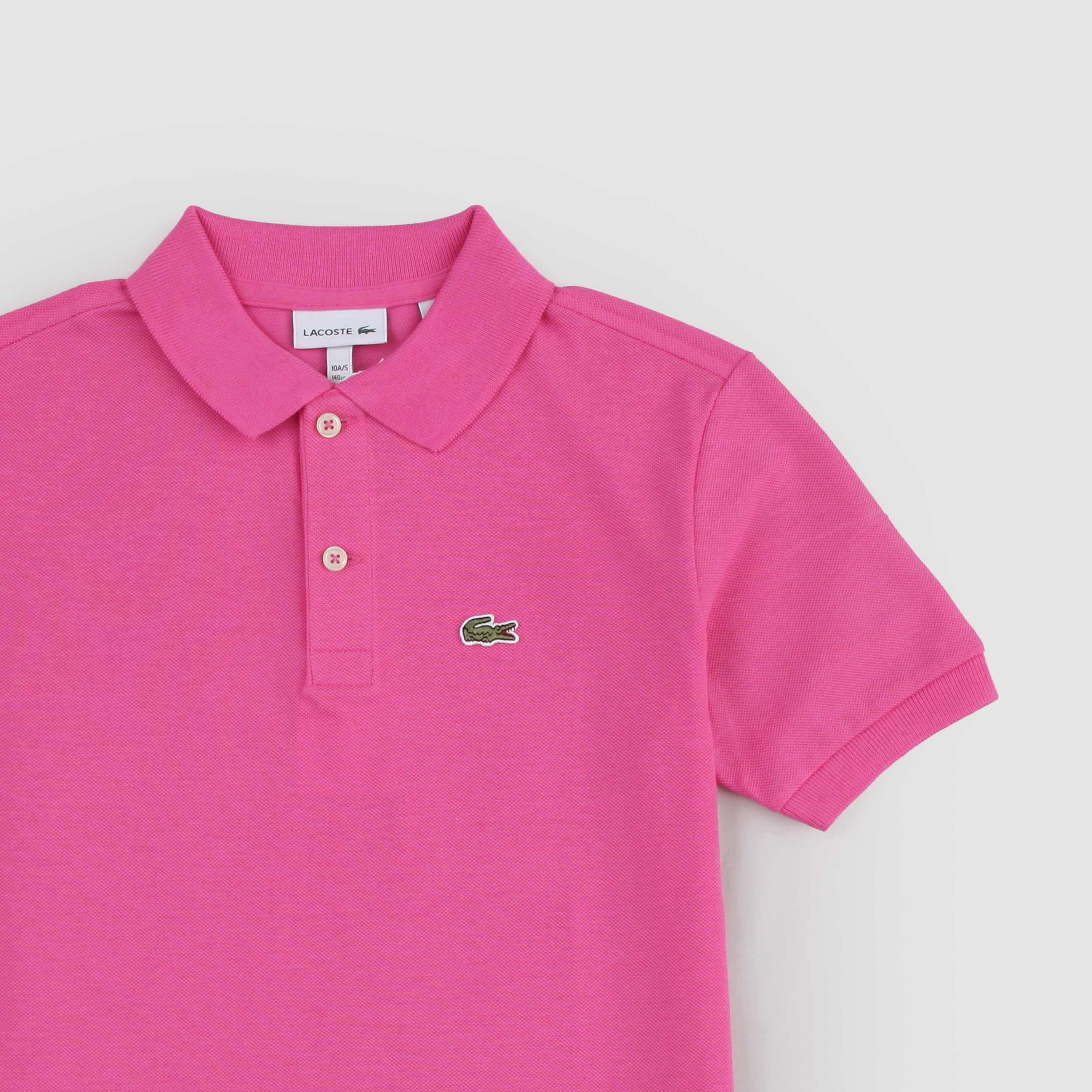 Polo Fucsia in Tessuto Oxford Firmata LACOSTE