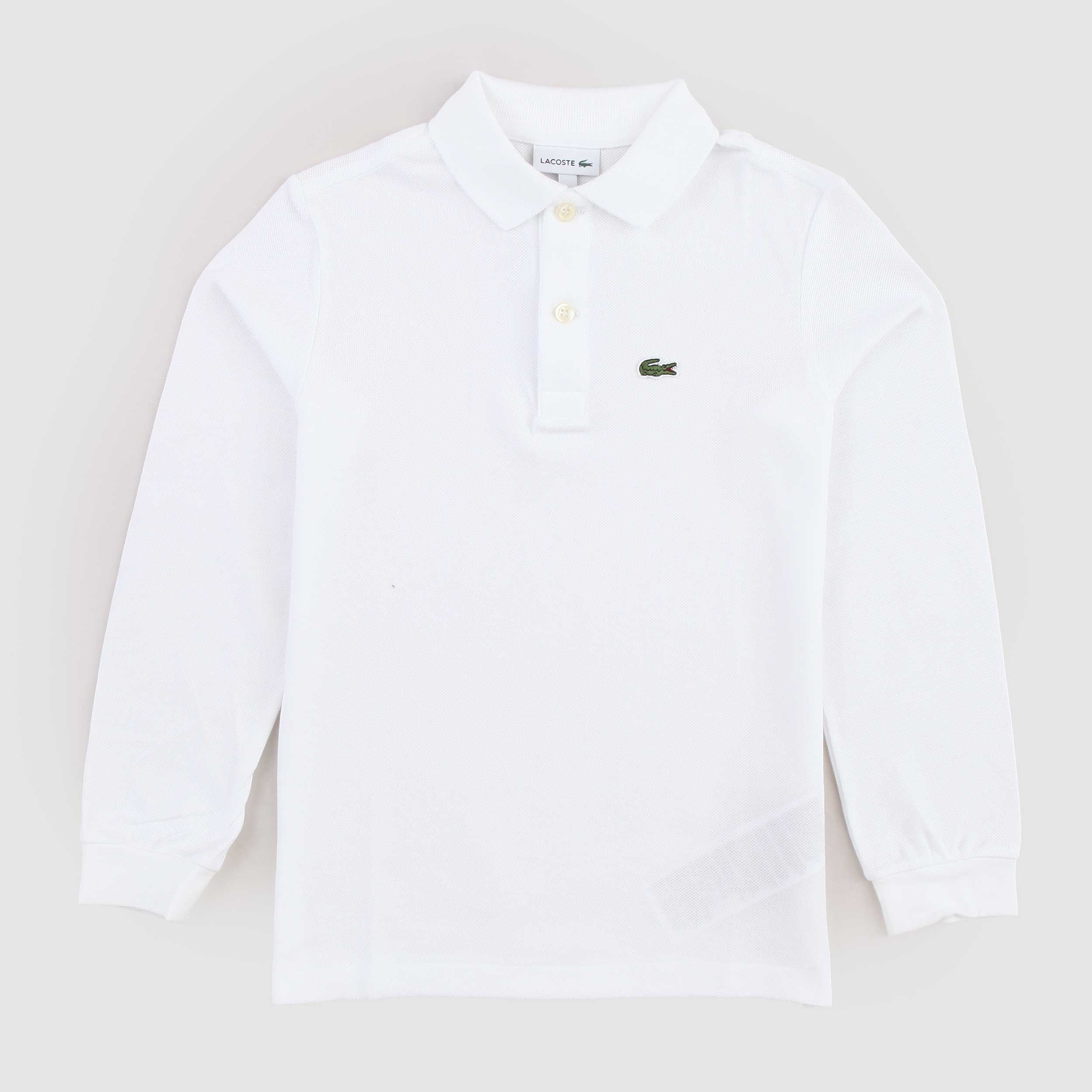 Polo Bianca a Manica Lunga per Ragazzi Firmata LACOSTE