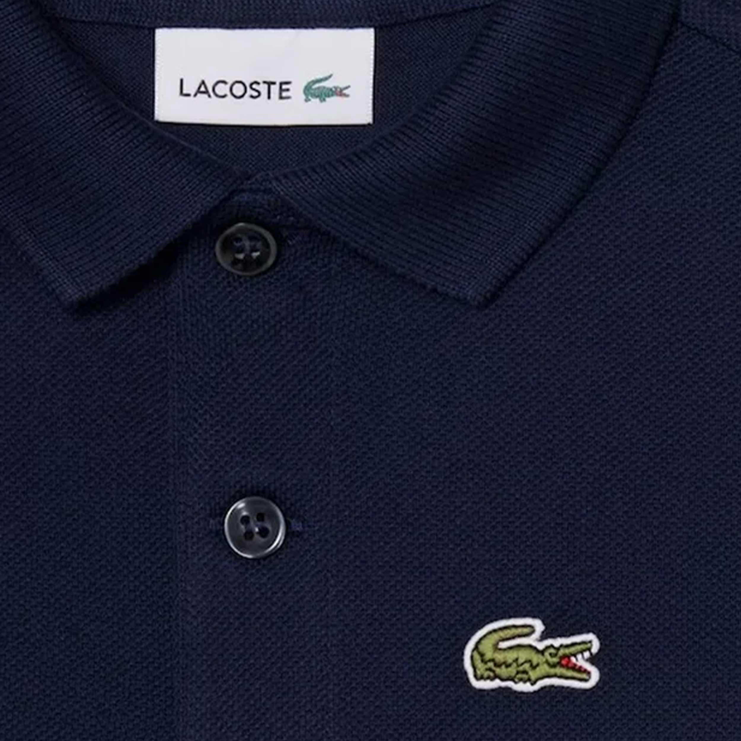 Polo Blu a Manica Lunga per Bambino Firmata LACOSTE