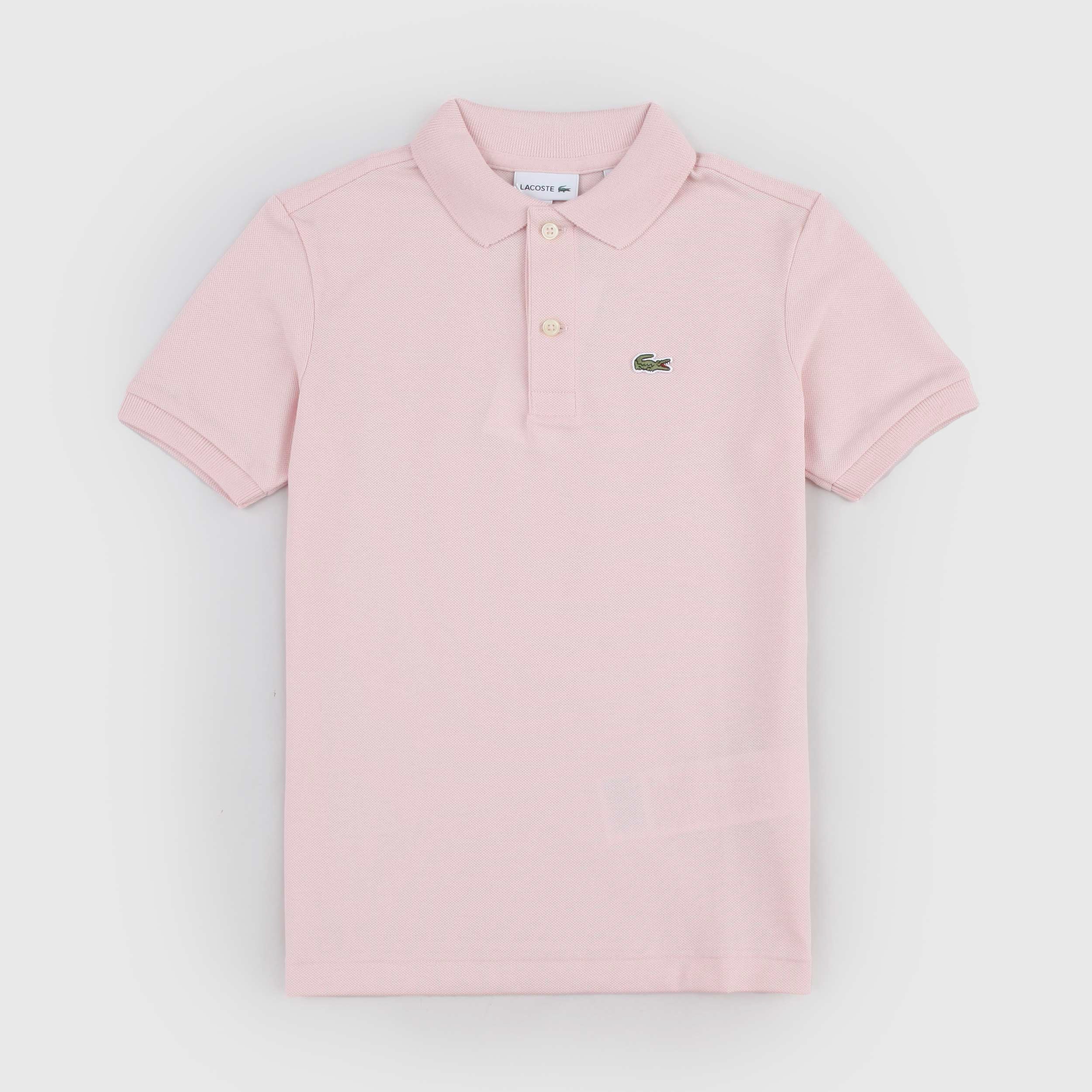 Polo Rosa con Apertura a Due Bottoni Firmata LACOSTE