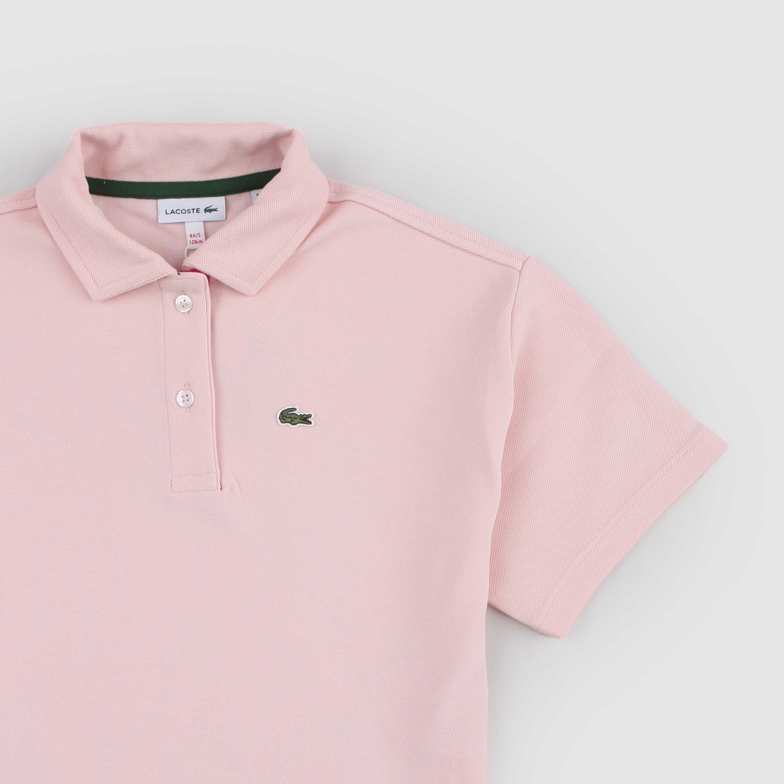 Polo Rosa Modello Corto a Scatoletta Firmata LACOSTE
