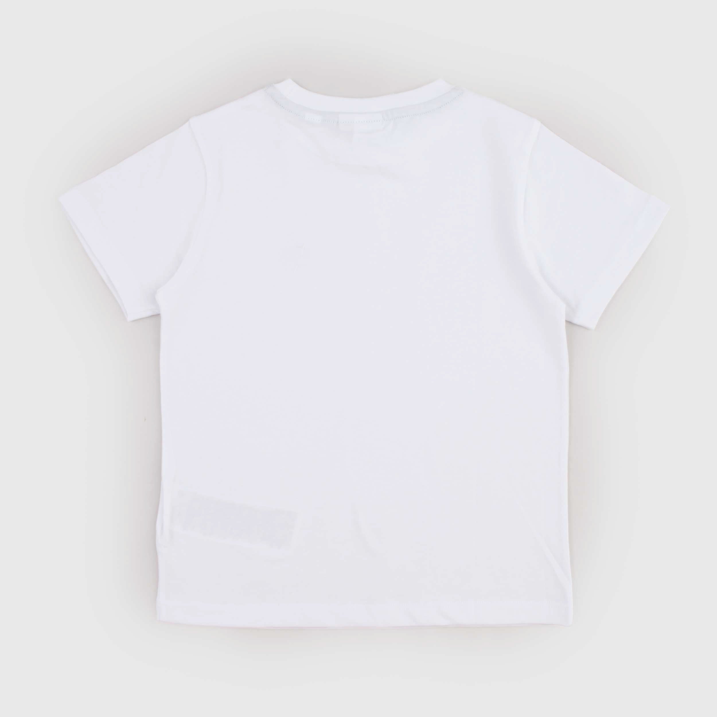 T-shirt Bianca Elasticizzata con Targhetta Firmata LACOSTE