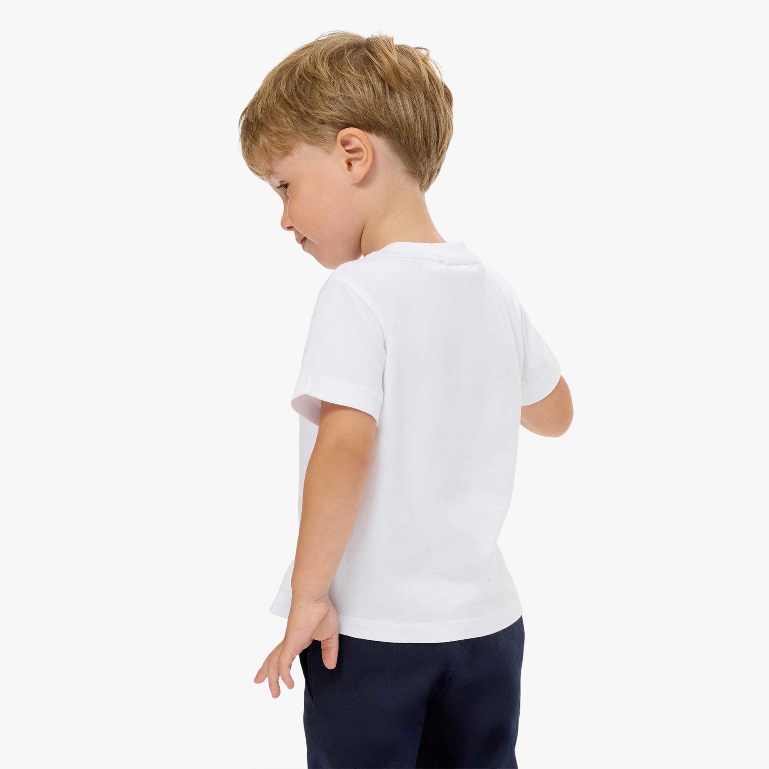 T-shirt Bianca con Iconico Coccodrillo Firmata LACOSTE