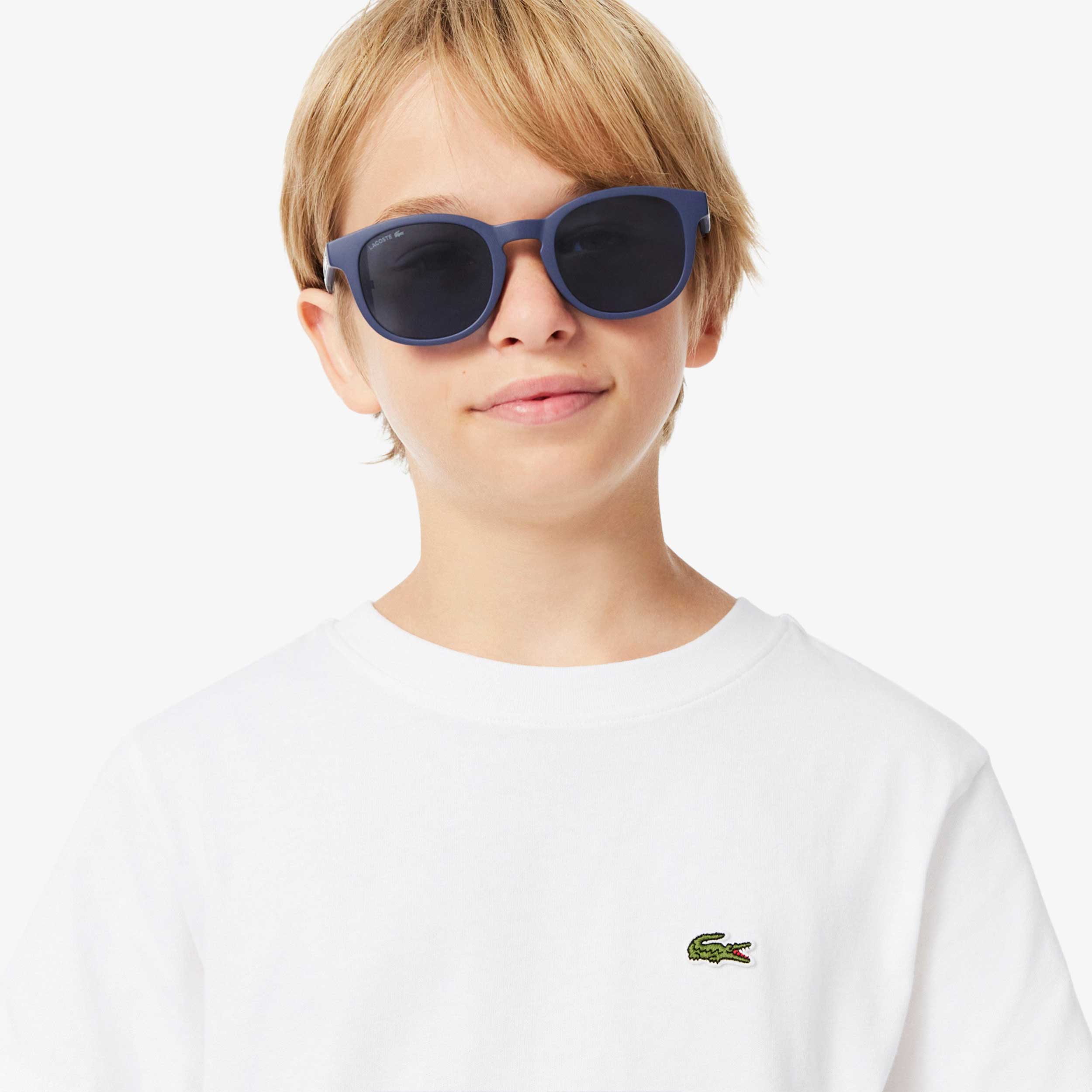 T-shirt Bianca a Manica Corta per Ragazzi Firmata LACOSTE