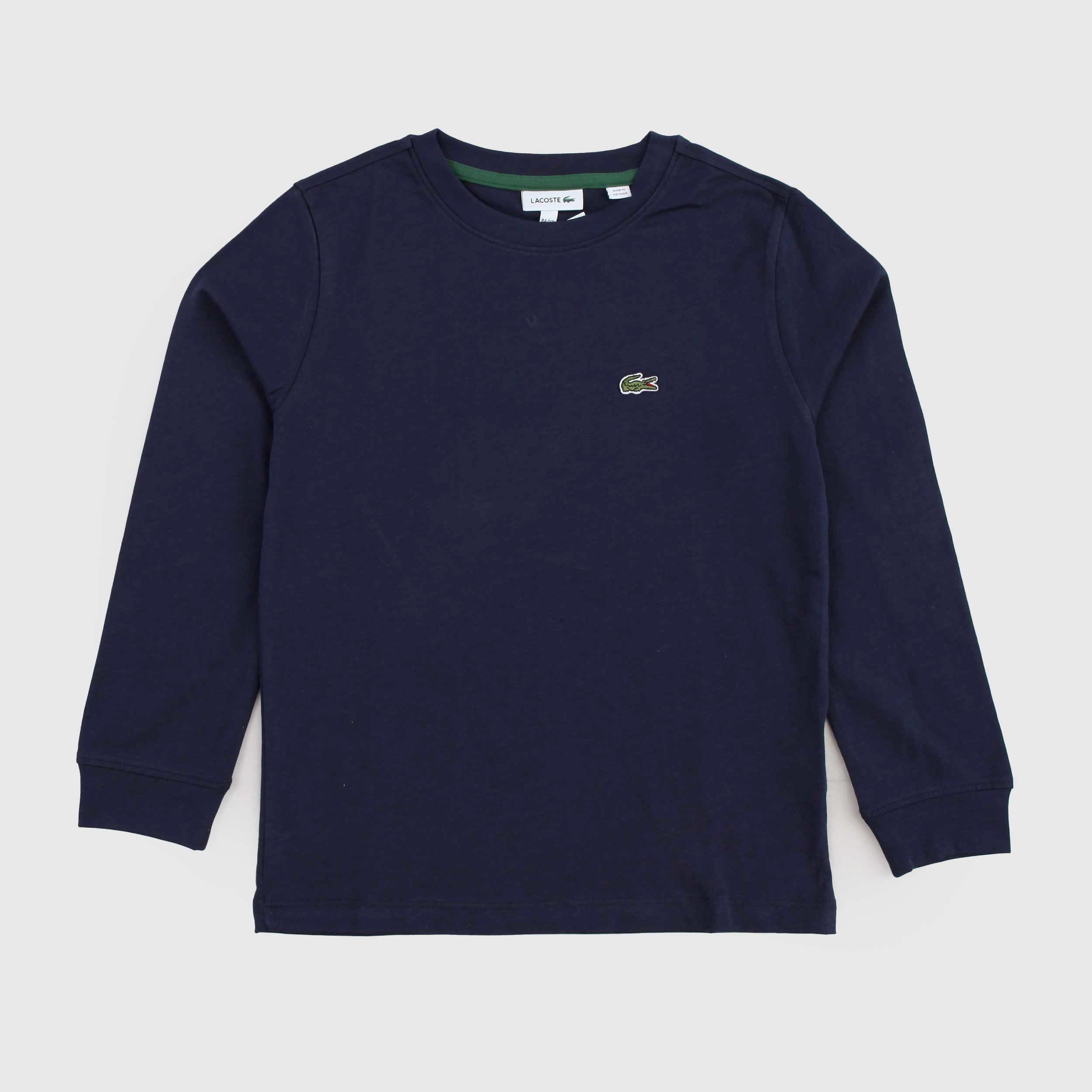 T-shirt Blu a Manica Lunga per Bambini Firmata LACOSTE