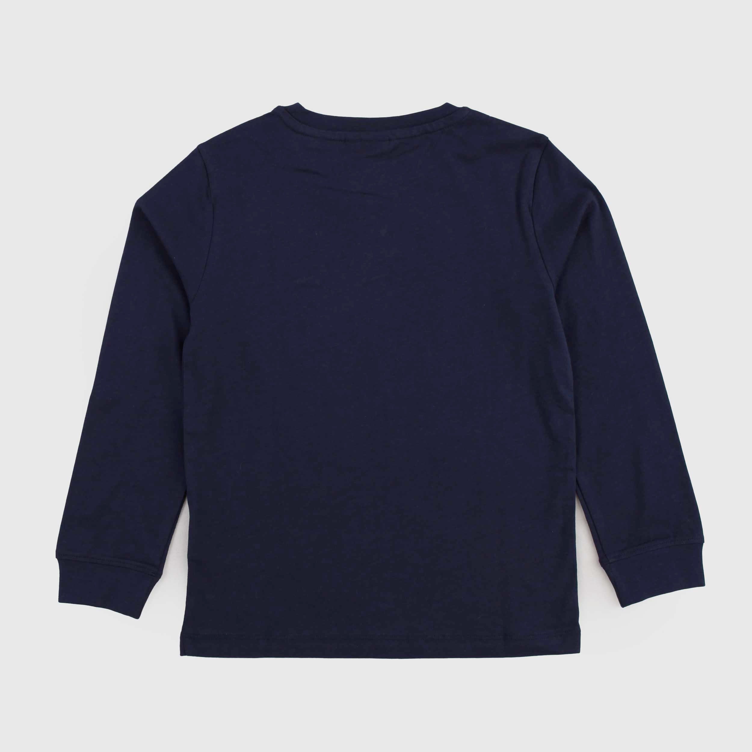 T-shirt Blu a Manica Lunga per Bambini Firmata LACOSTE