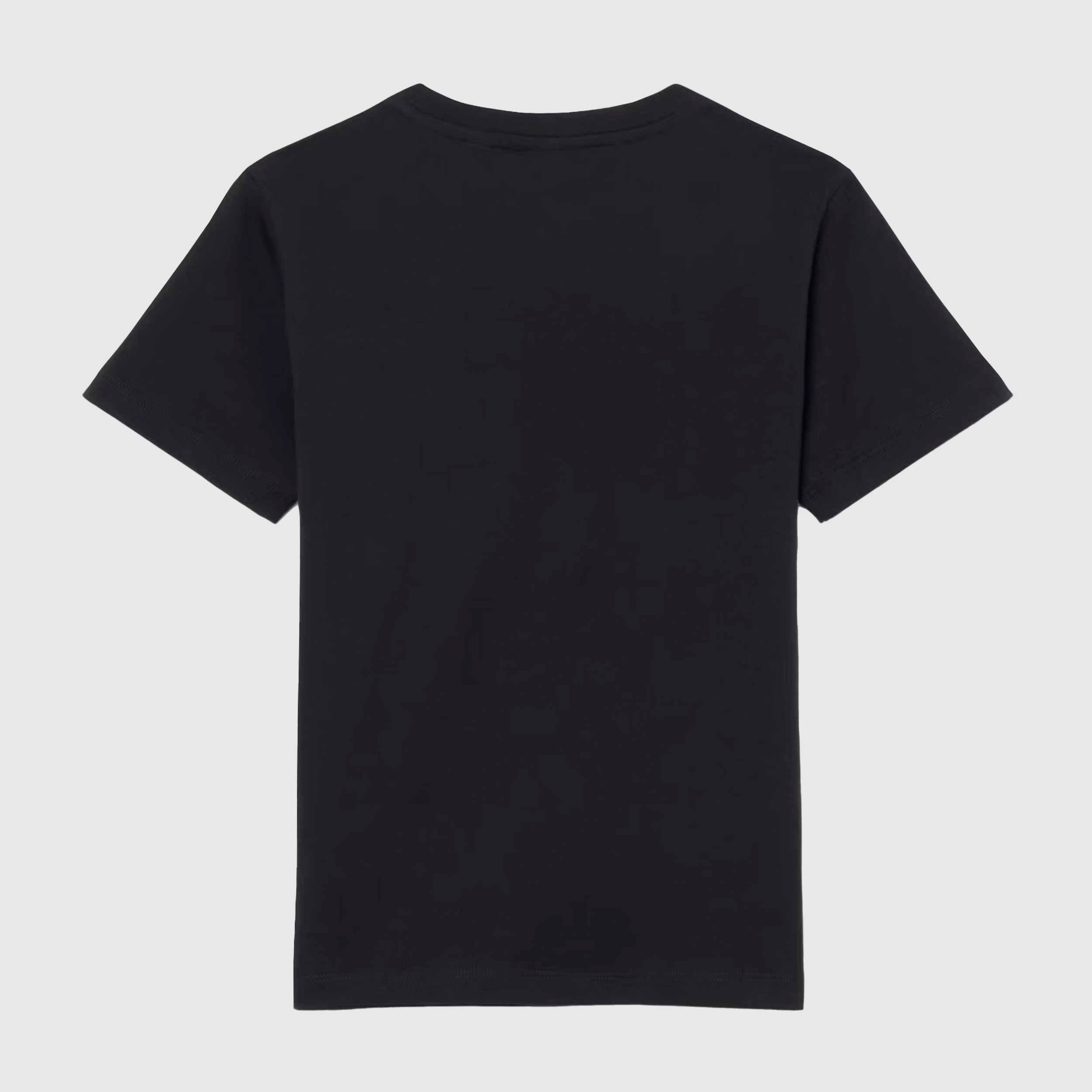 T-shirt Nera con Iconico Coccodrillo Firmata LACOSTE