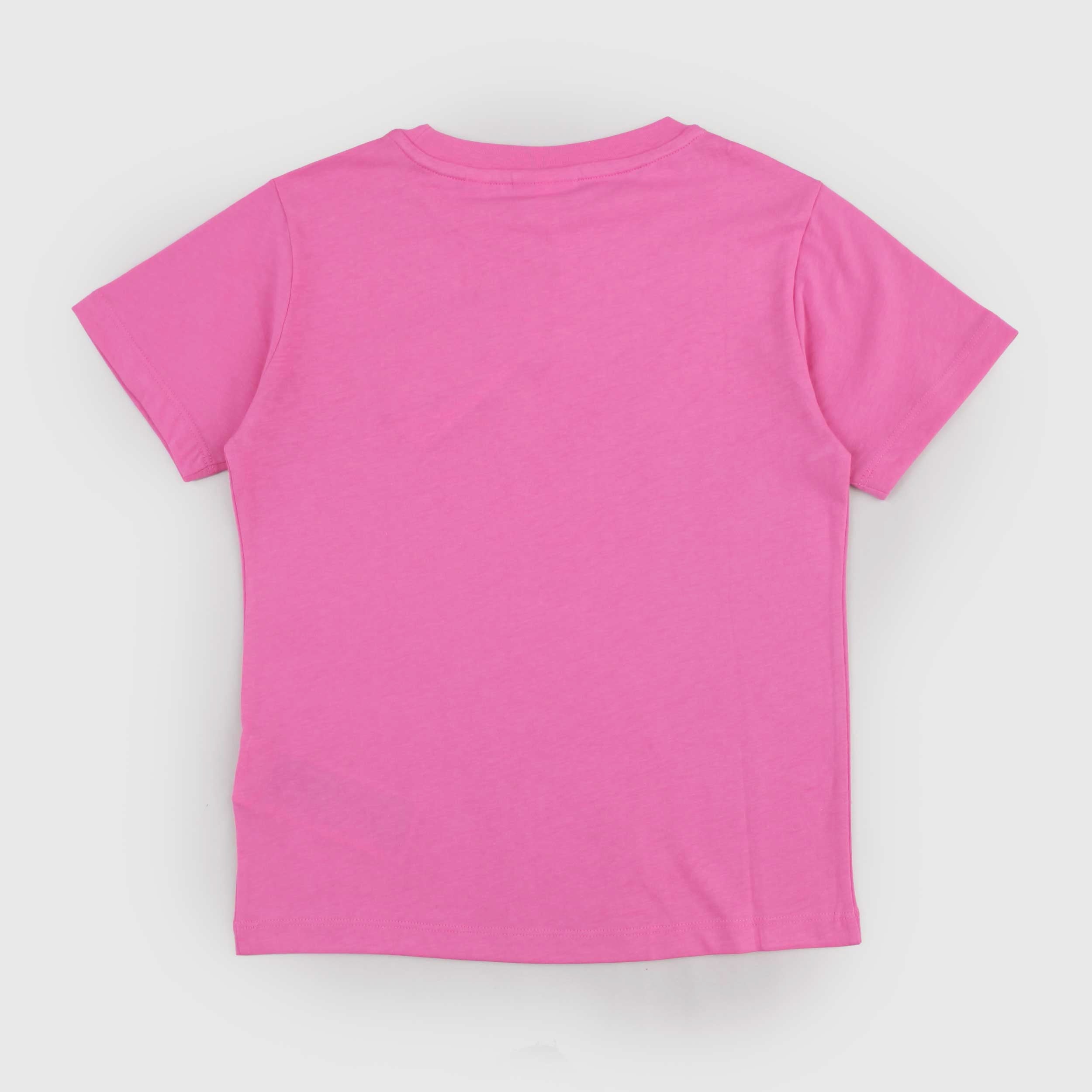 T-shirt Fucsia con Targhetta in Rilievo Firmata LACOSTE