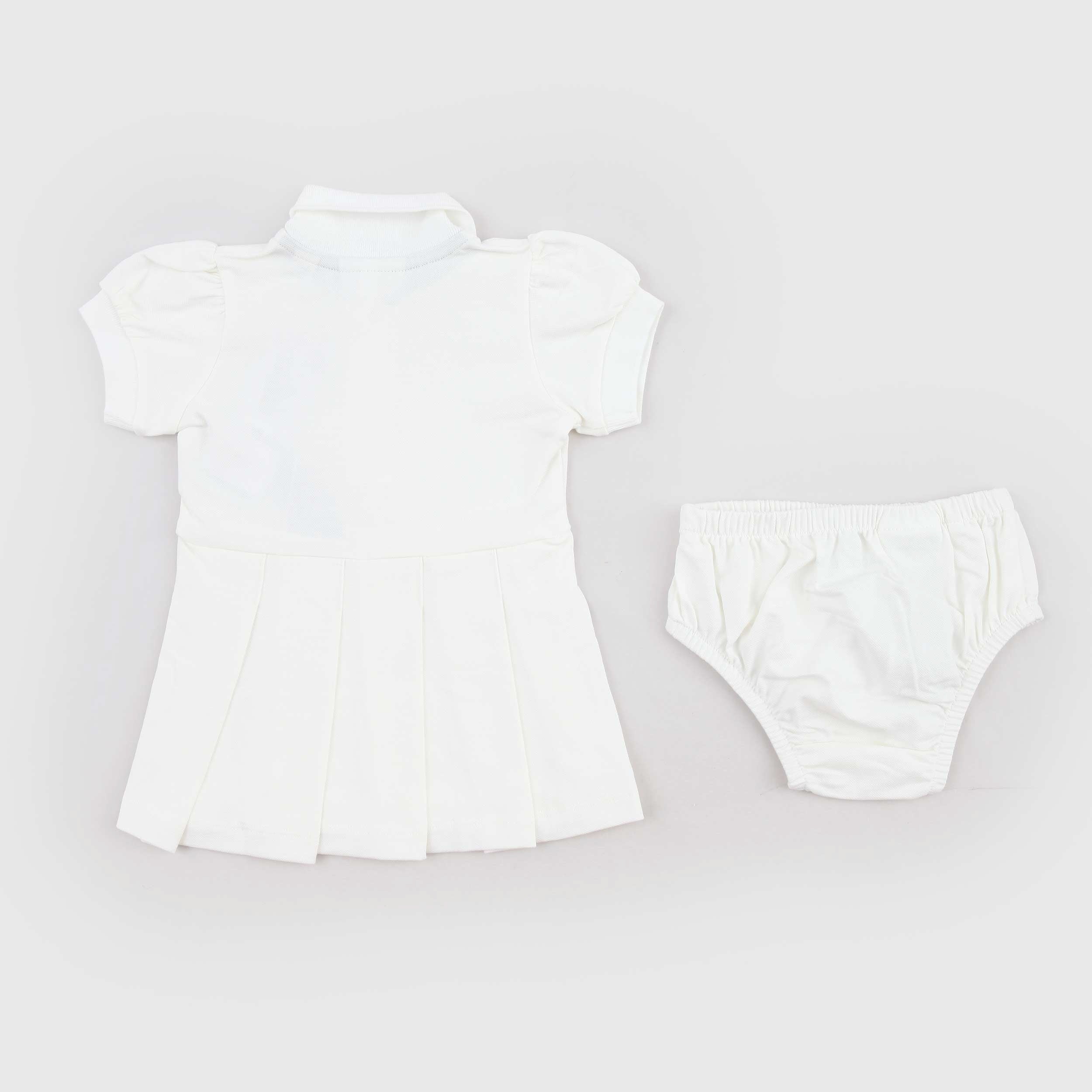 Abito Bianco da Neonata con Culotte Firmato LACOSTE