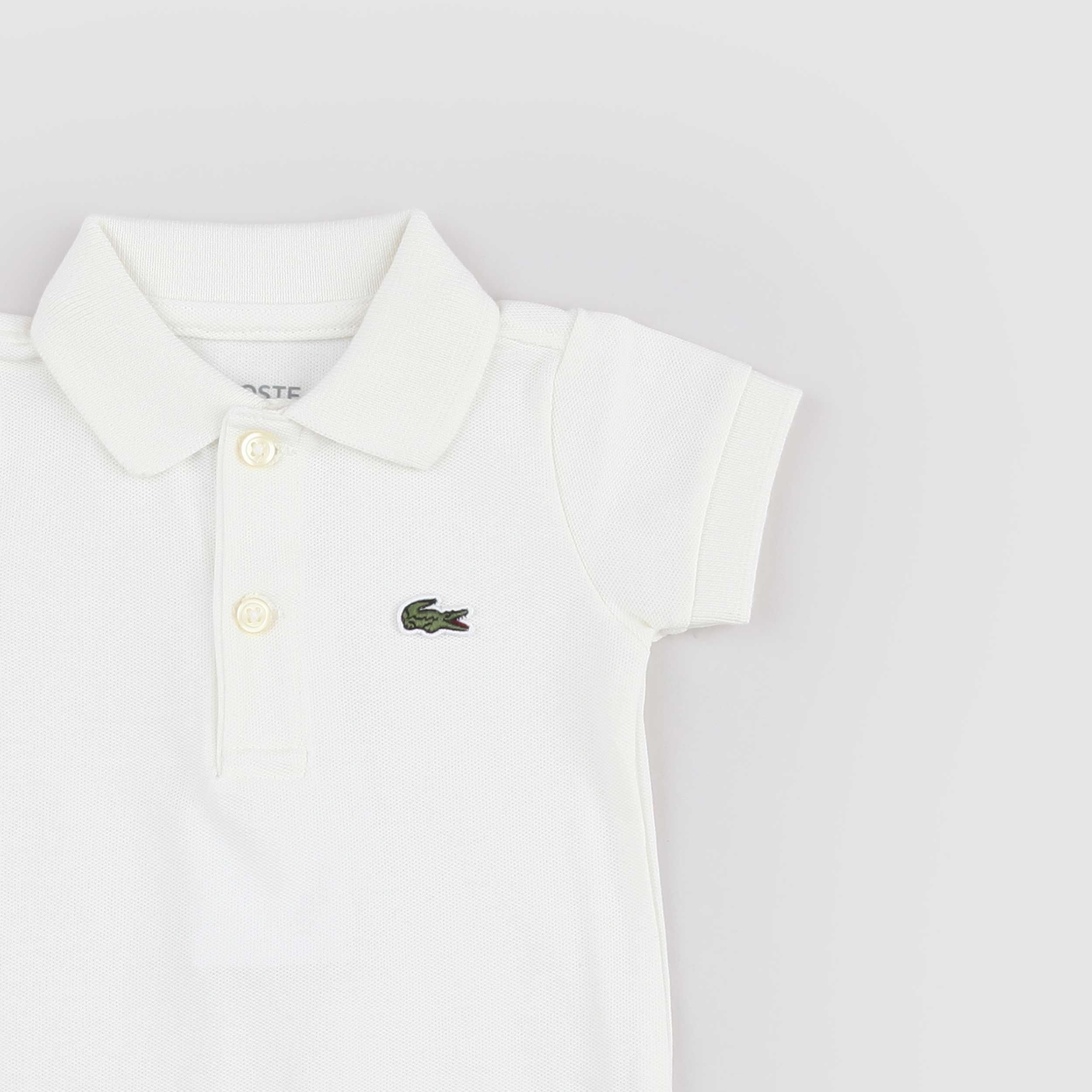 LACOSTE Branded White Polo Romper