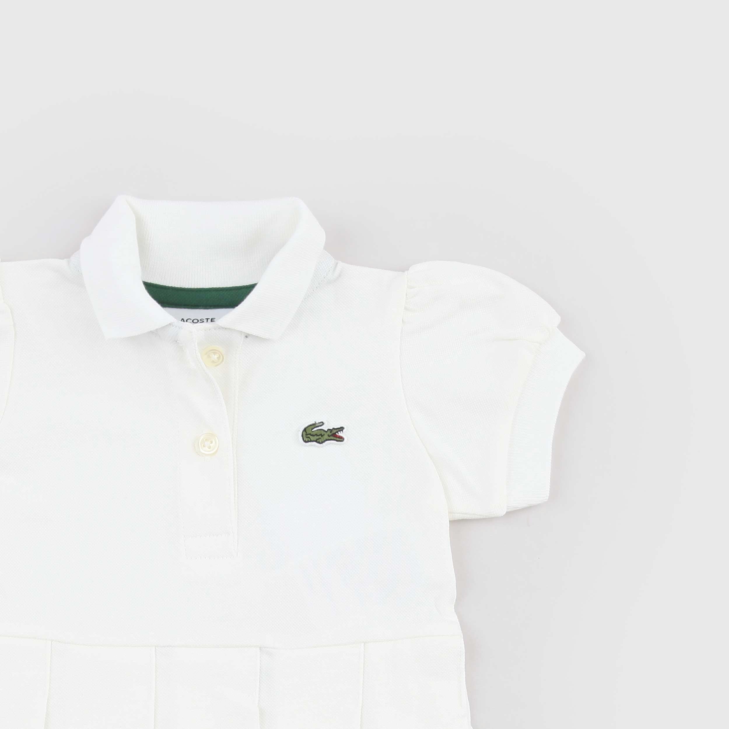 LACOSTE White Infant Dress with Bloomer