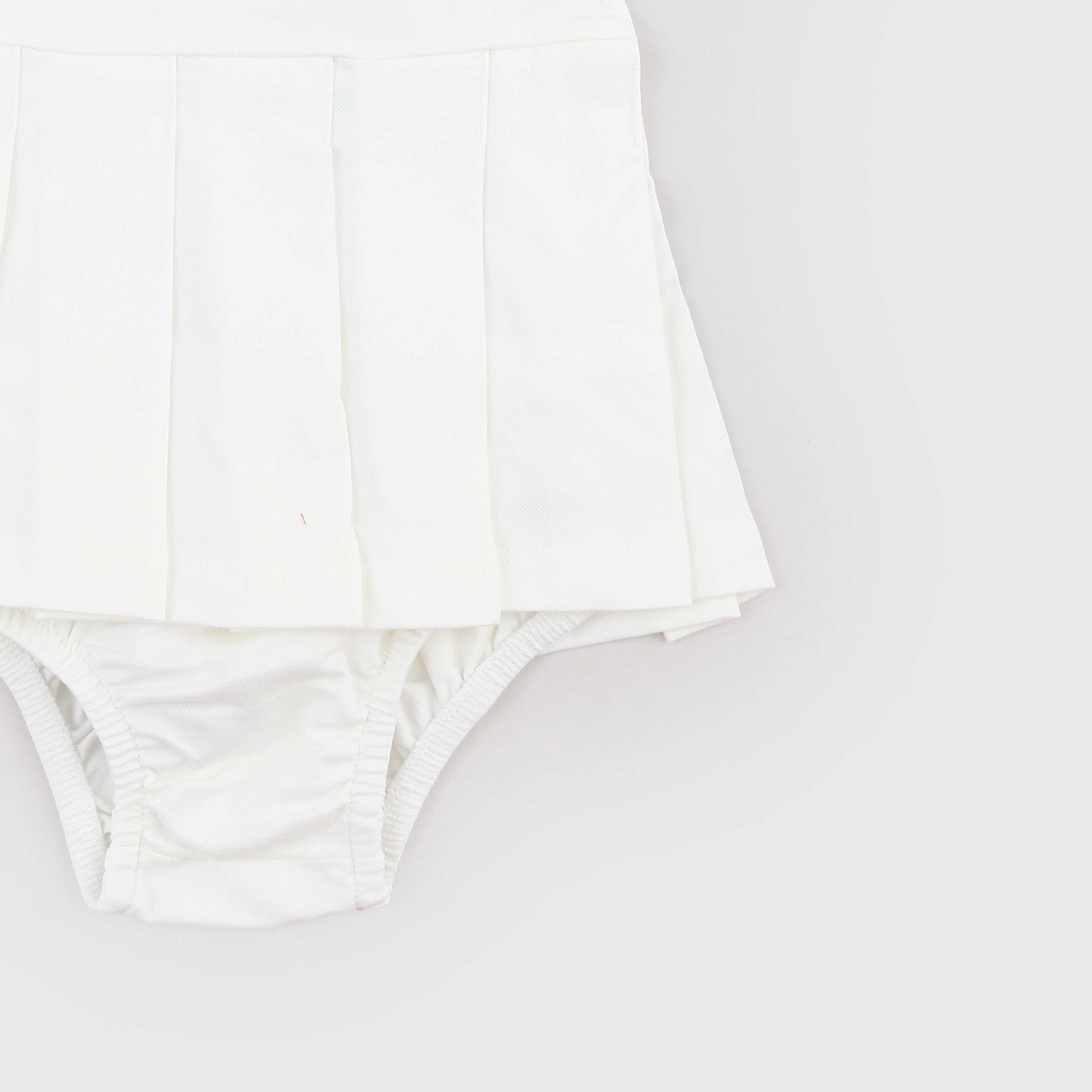 LACOSTE White Infant Dress with Bloomer