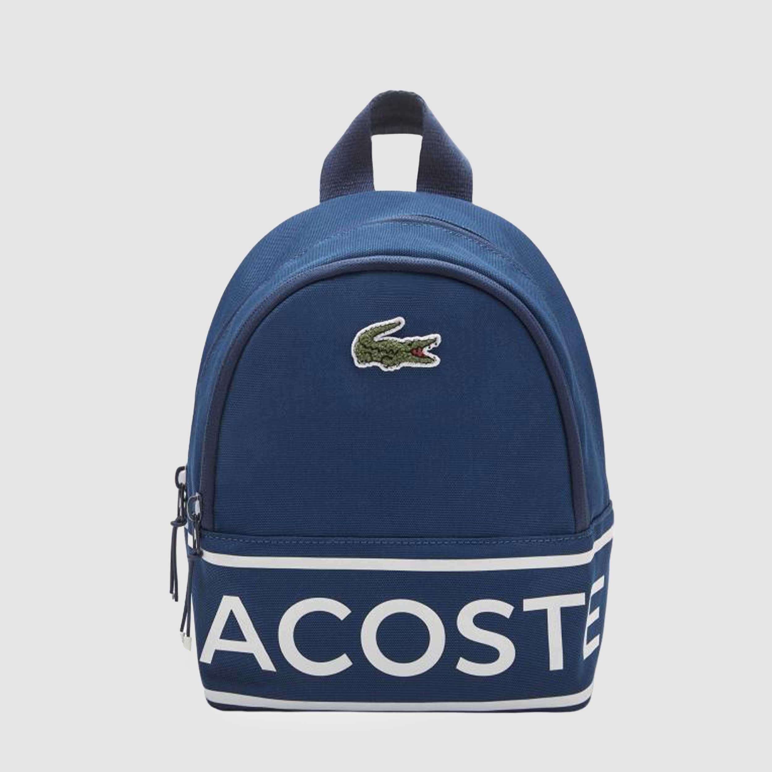 Zaino Azzurro con Stampa Iconica Firmato LACOSTE