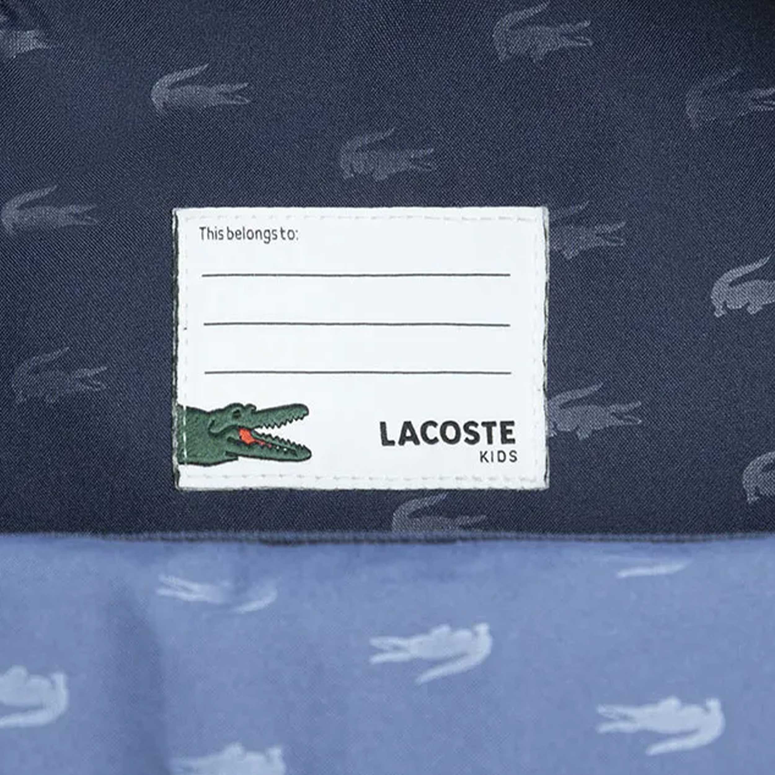 Zaino Blu con Coccodrillo Ricamato Firmato LACOSTE