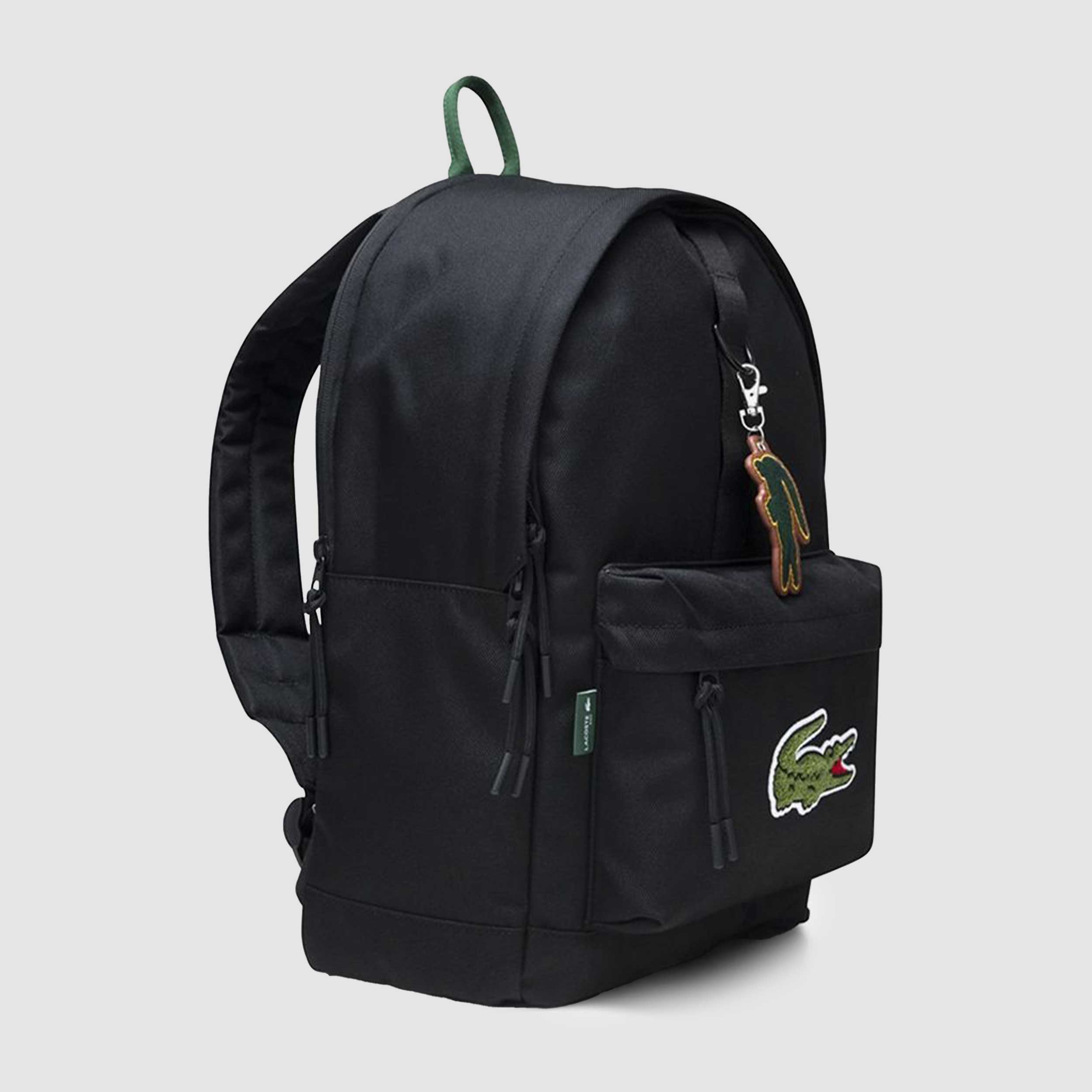 Core Solid Black Backpack with Signed Logo LACOSTE