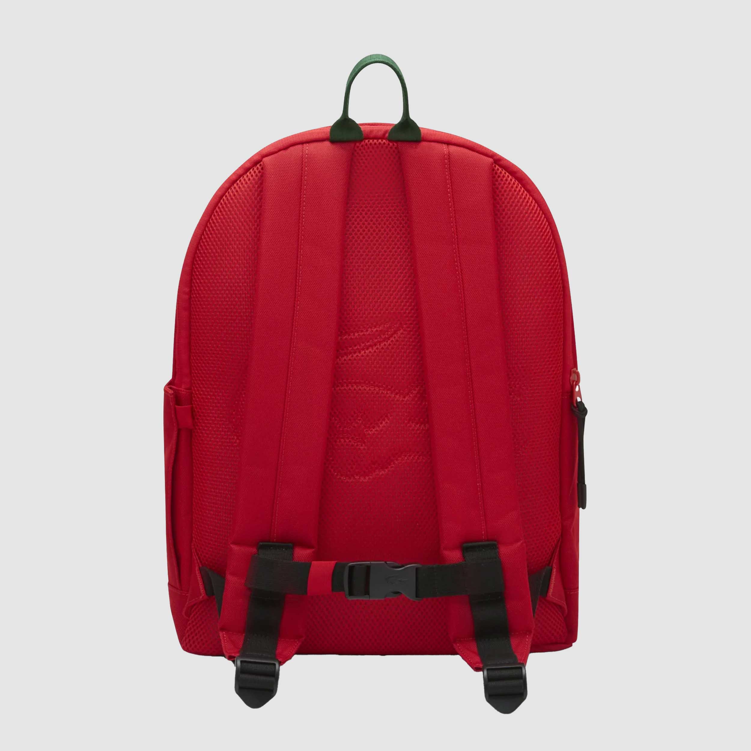 Zaino Rosso con Coccodrillo Ricamato Firmato LACOSTE