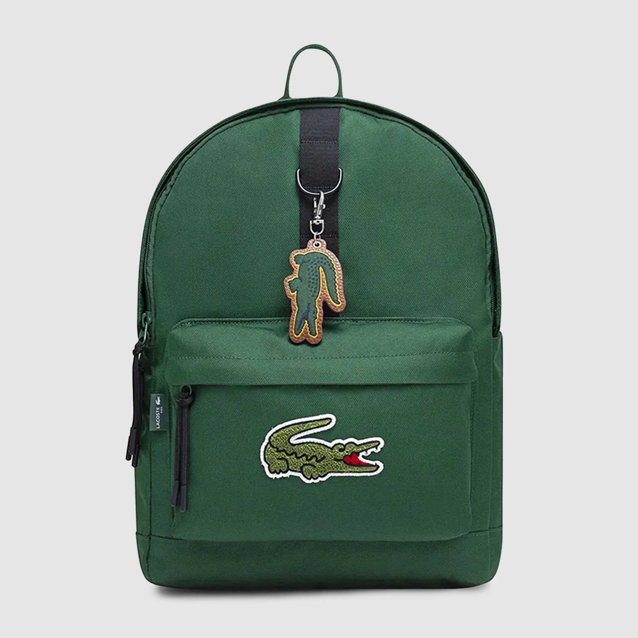 Zaino Verde con Coccodrillo Ricamato Firmato LACOSTE